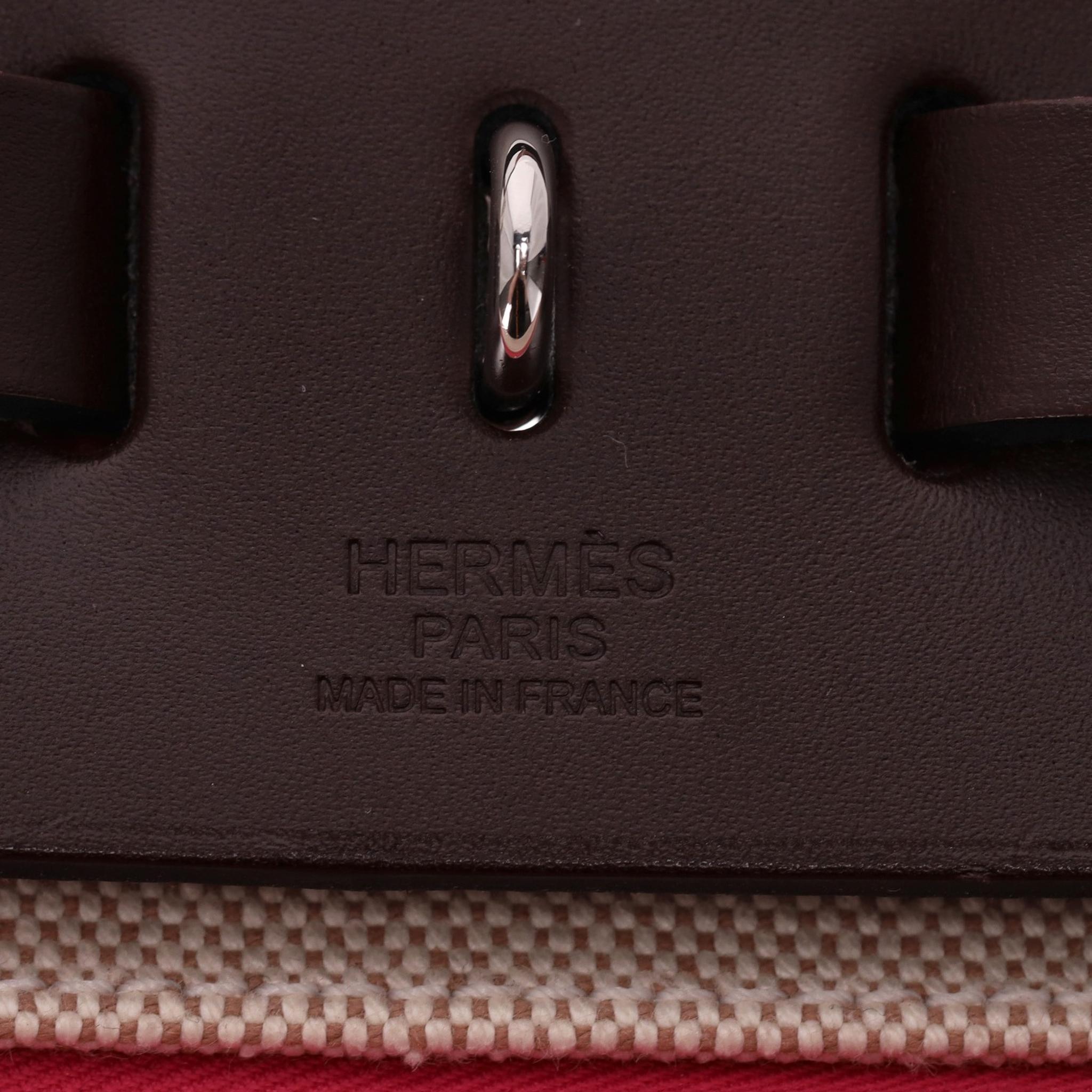 Hermes Canvas & Leather Herbag 31cm For Sale 7