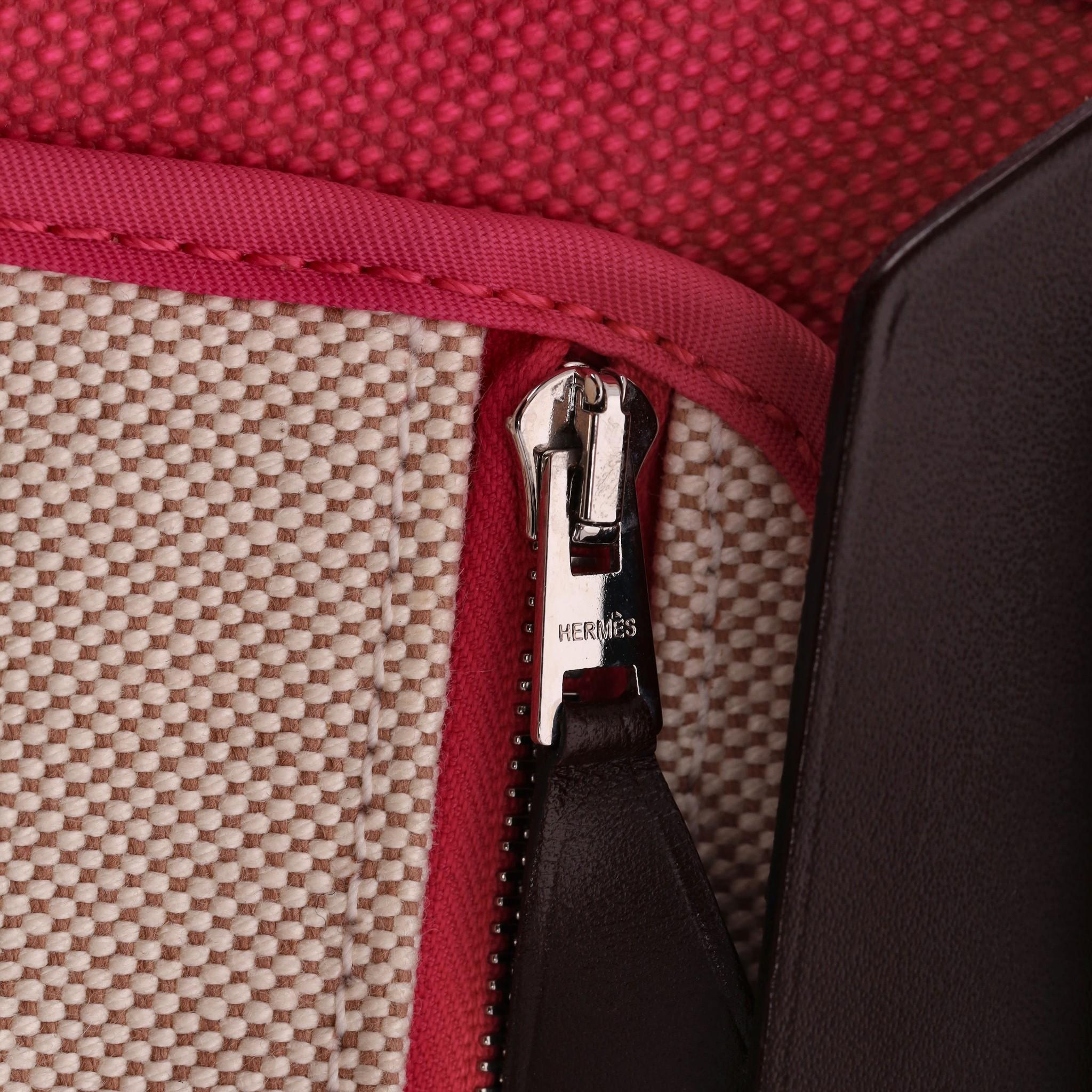 Hermes Canvas & Leather Herbag 31cm For Sale 8