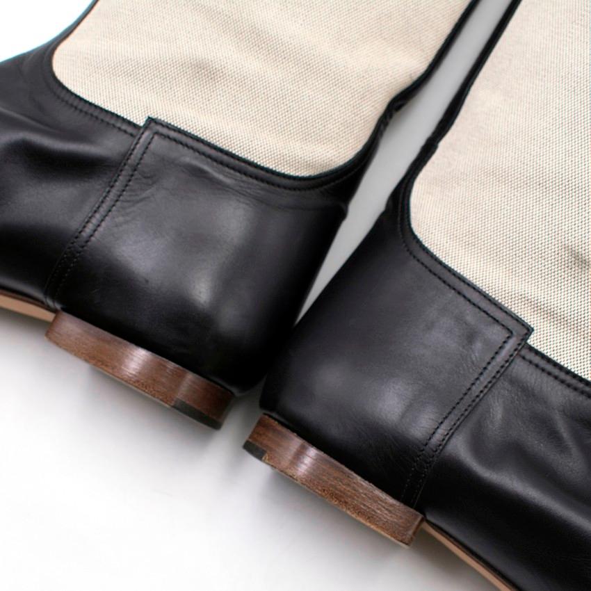 Gray Hermes Canvas Riding Boots 40