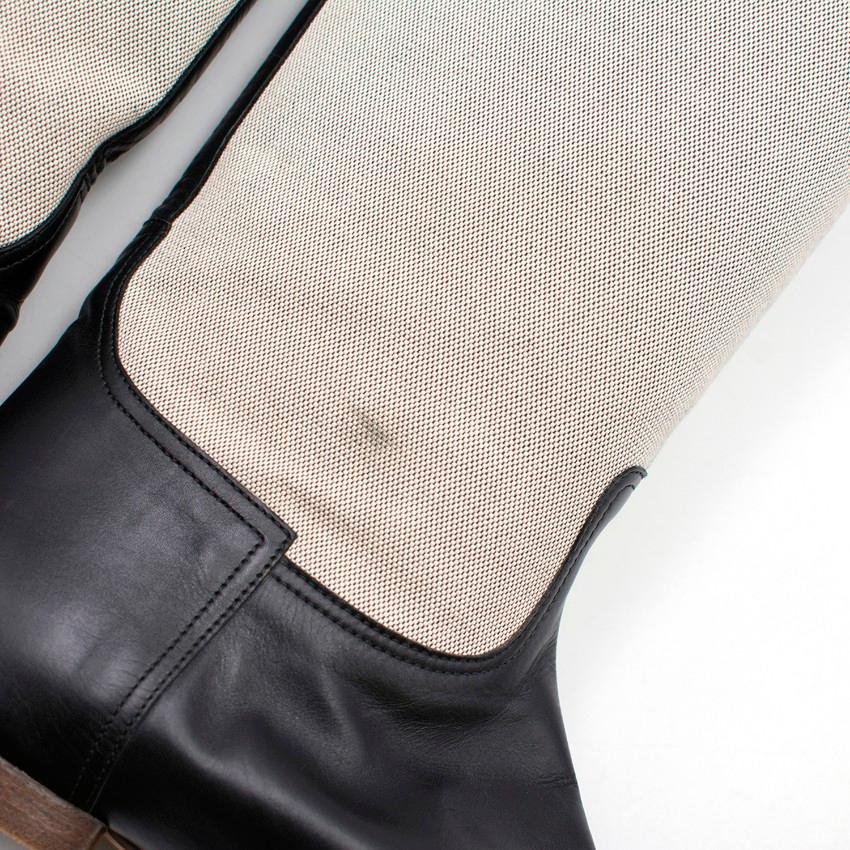 Hermes Canvas Riding Boots 40 In Good Condition In London, GB