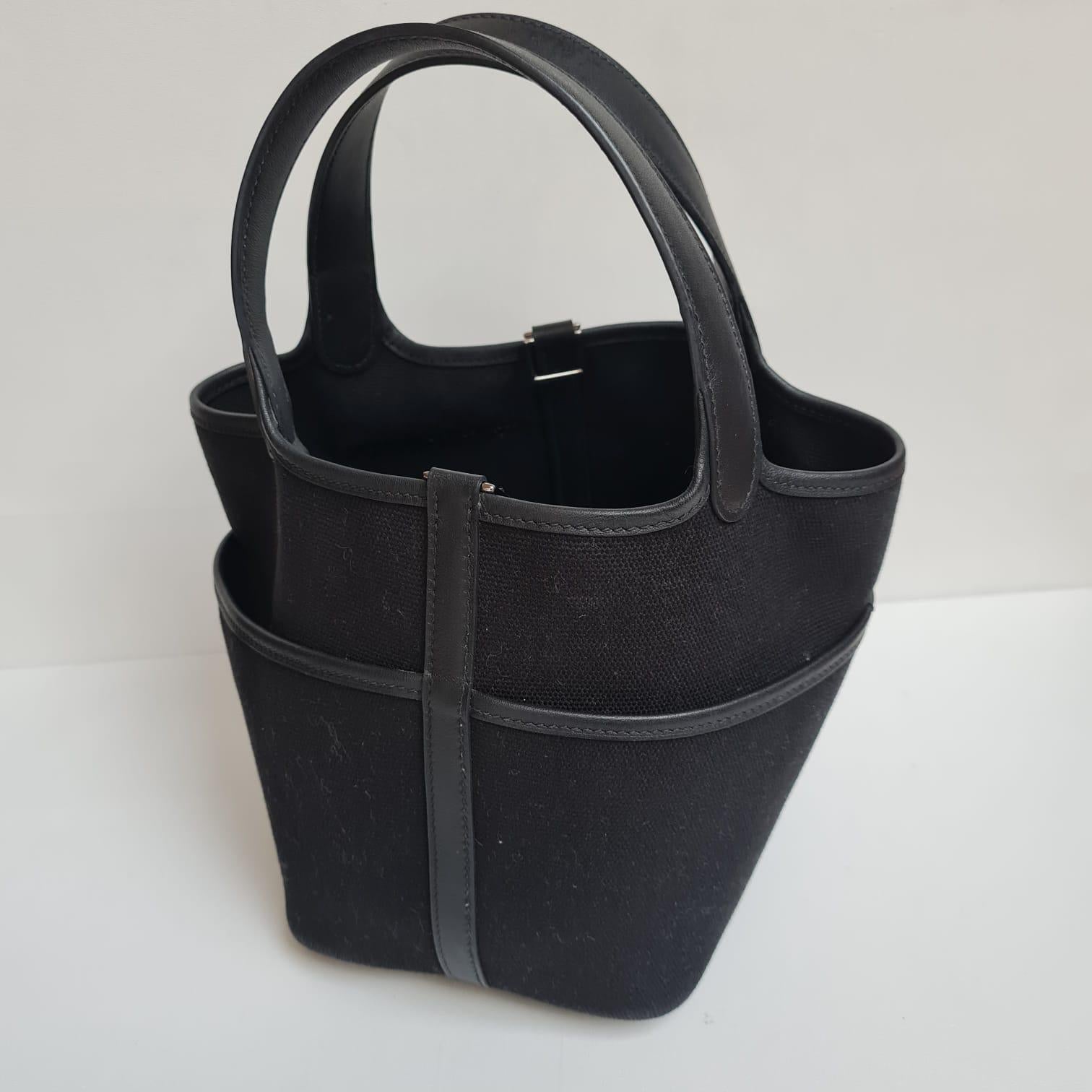 Hermes Canvas/Swift Leather Black Picotin 18 Cargo Bag 2