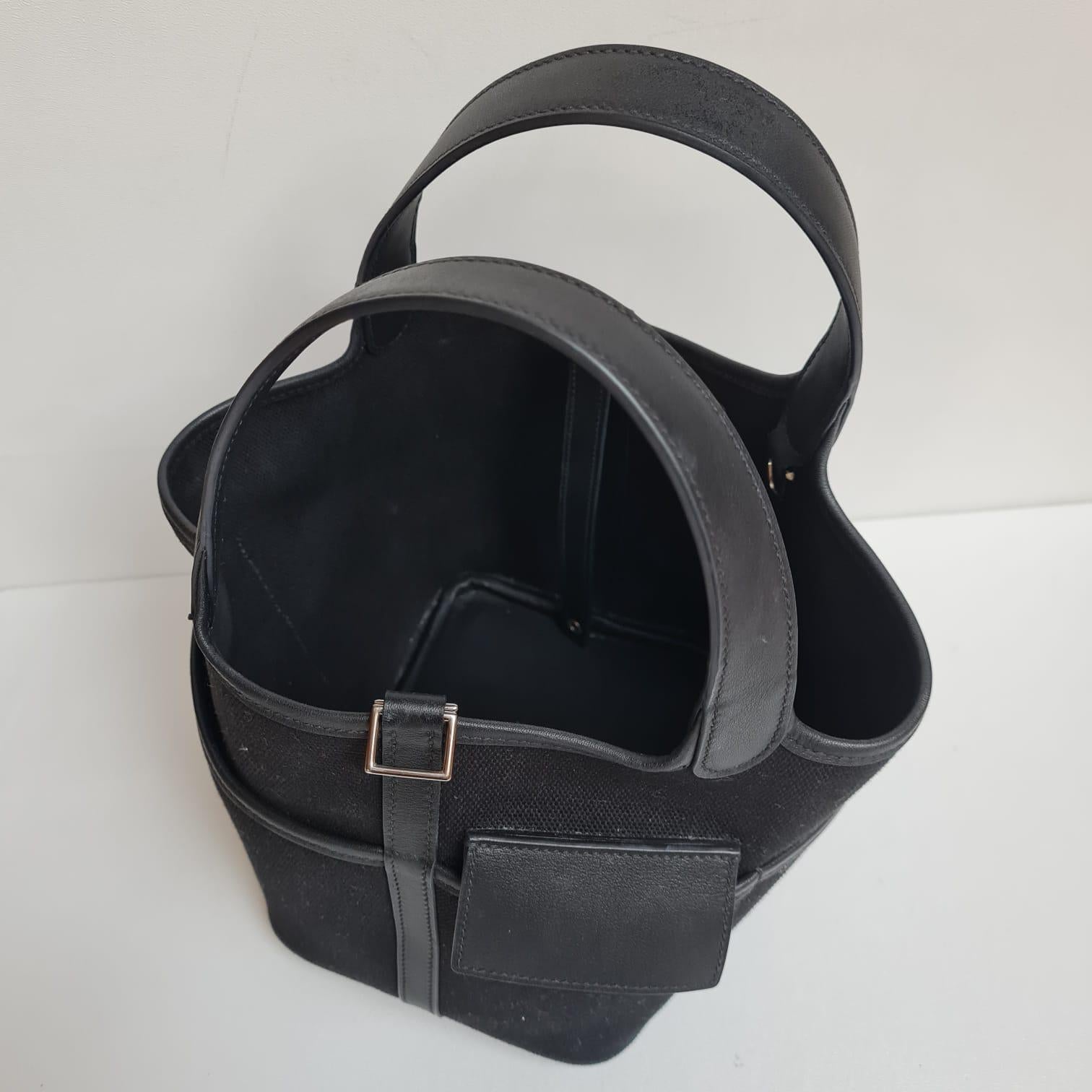 Hermes Canvas/Swift Leather Black Picotin 18 Cargo Bag 3