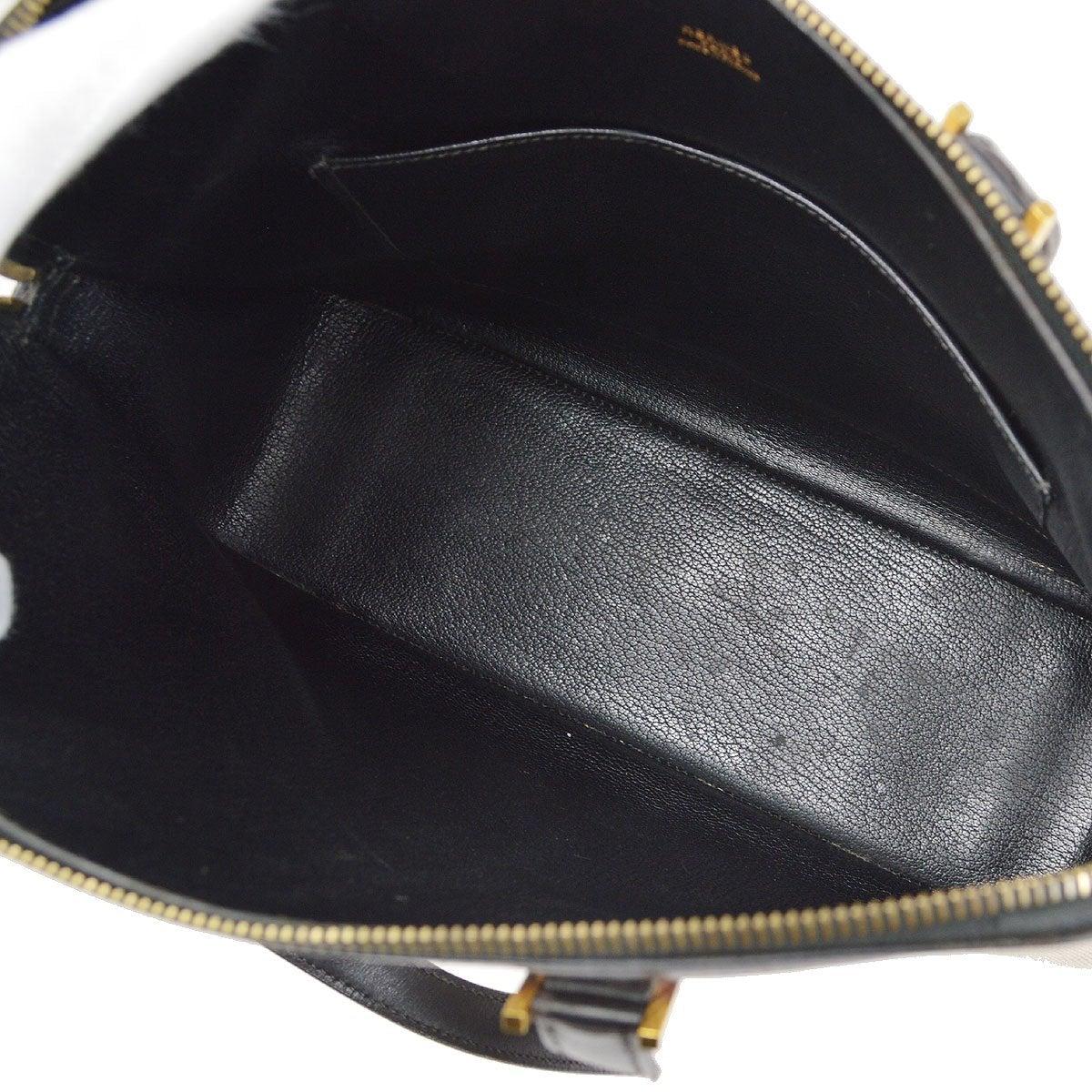 HERMES Canvas Tan CreamC Calfskin Leather Gold Hardware Top Handle Tote Bag 2