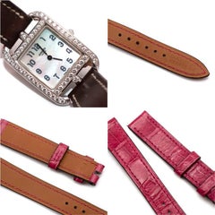 Hermes Cape Cod White Gold & Diamond Barenia Strap Watch
