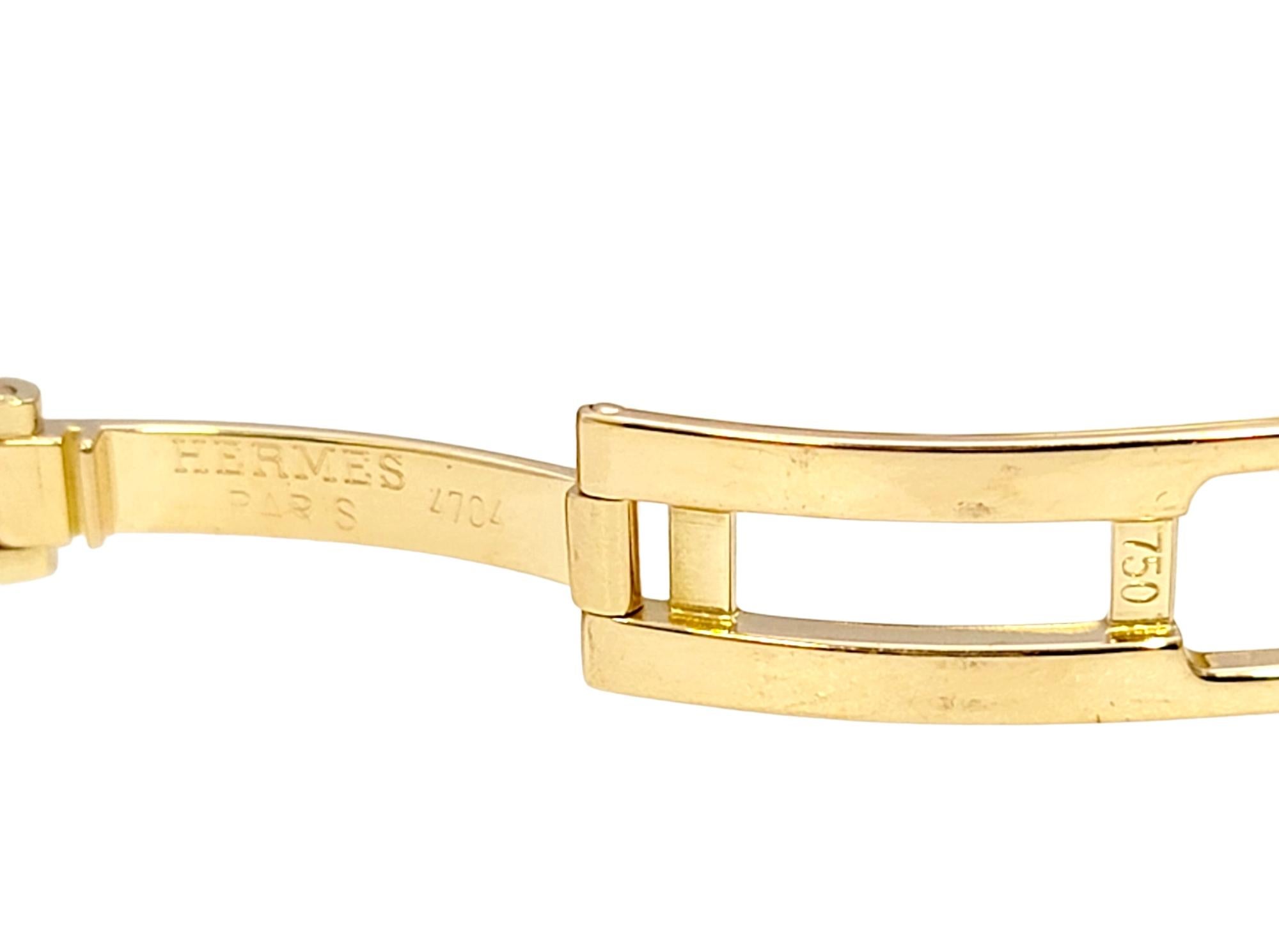 Hermes Cape Cod Automatic Wristwatch 18 Karat Yellow Gold 31 Mm Rectangular Case For Sale 3