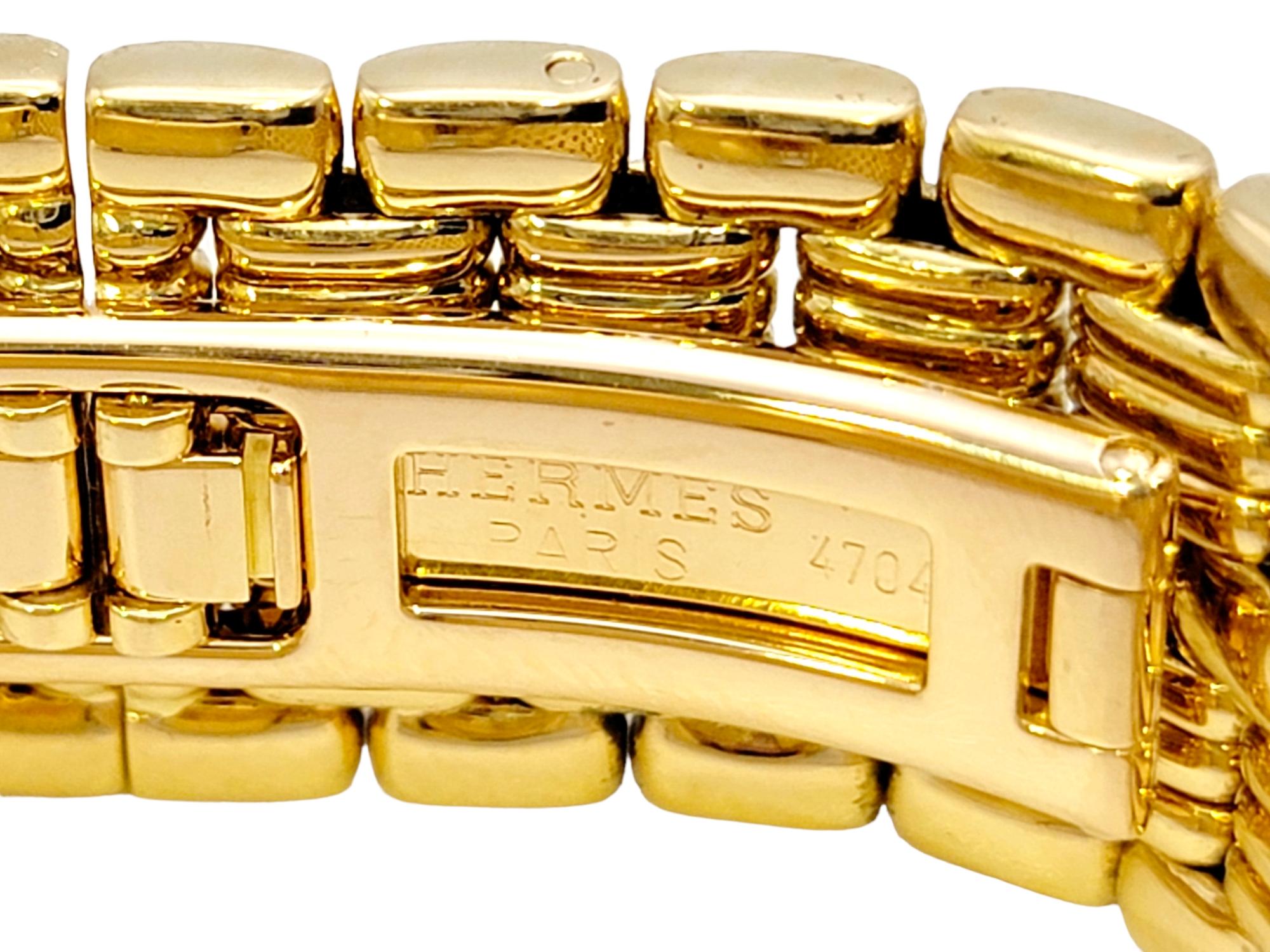 Hermes Cape Cod Automatic Wristwatch 18 Karat Yellow Gold 31 Mm Rectangular Case For Sale 4