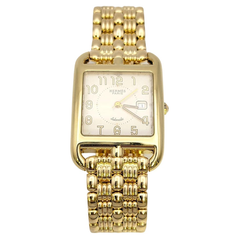 Montre Hermès Femme Modèle Croisière - Boîtier Et Bracelet Plaqué Or - Occasion