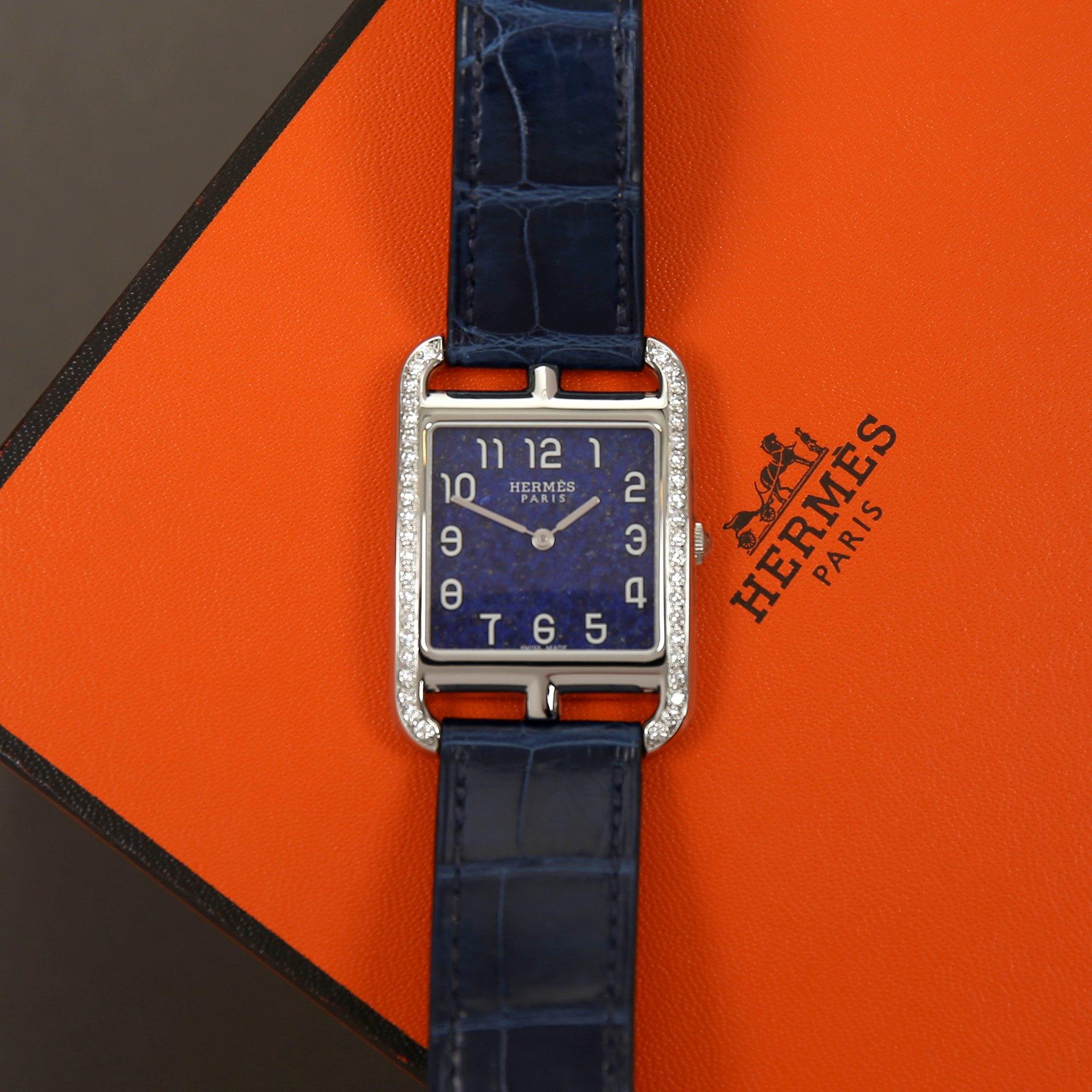 Hermes Cape Cod CC3.730 Ladies Stainless Steel Lapis Lazuli Dial Watch 6