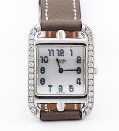 Hermes Cape Cod Diamond 18k White Gold Double Tour Wristwatch