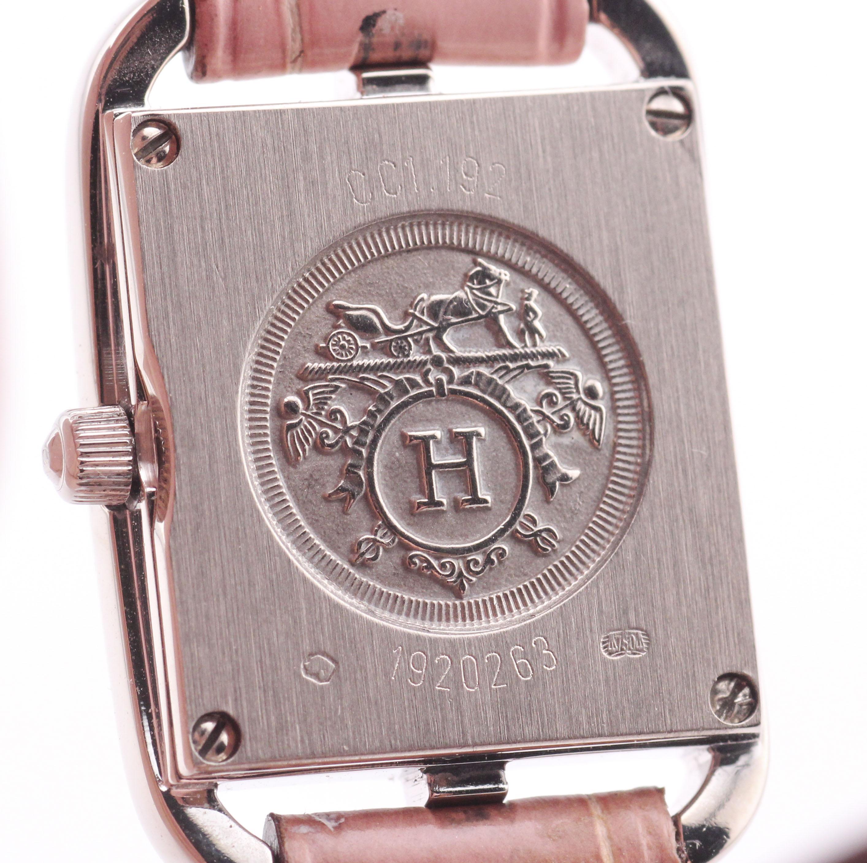 Donna HERMES Cape Cod Diamond Double Tour Orologio da donna al quarzo in oro bianco 18 carati CC1.192 in vendita