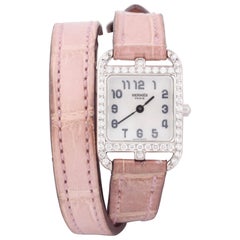 HERMES Cape Cod Diamond Double Tour Orologio da donna al quarzo in oro bianco 18 carati CC1.192