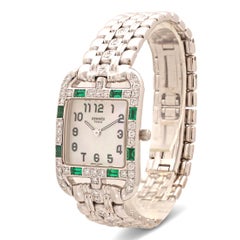 Hermès Cape Cod Diamond, Emerald, Mother-of-Pearl White Gold Watch