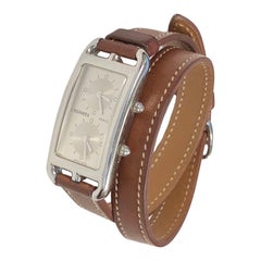 Hermès Cape Cod Dual Time Zone Stahl Quarz-Armbanduhr