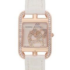 Hermes Cape Cod Joaillier 18k Rose Gold Diamond Cream Dial Watch W054710WW00
