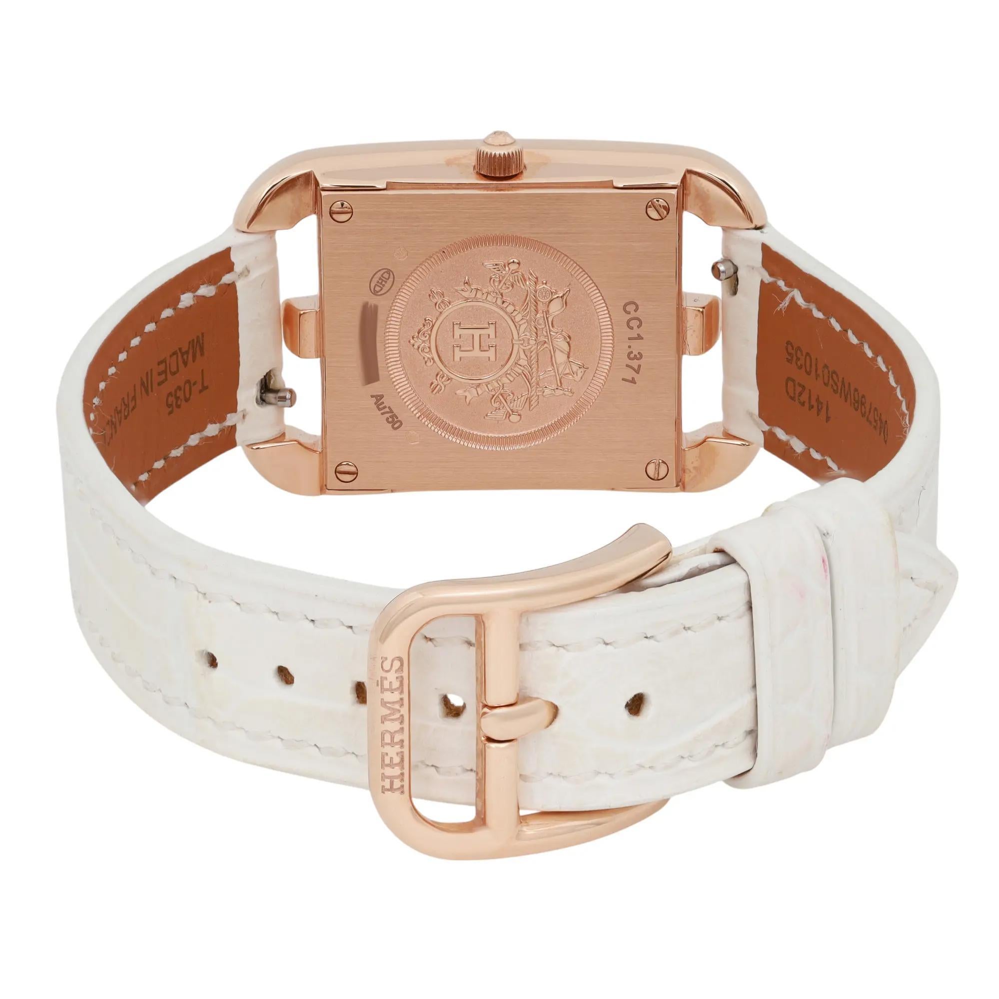 Hermes Cape Cod Joaillier 18k Rose Gold Diamond Cream Dial Watch W054710WW00 For Sale 1