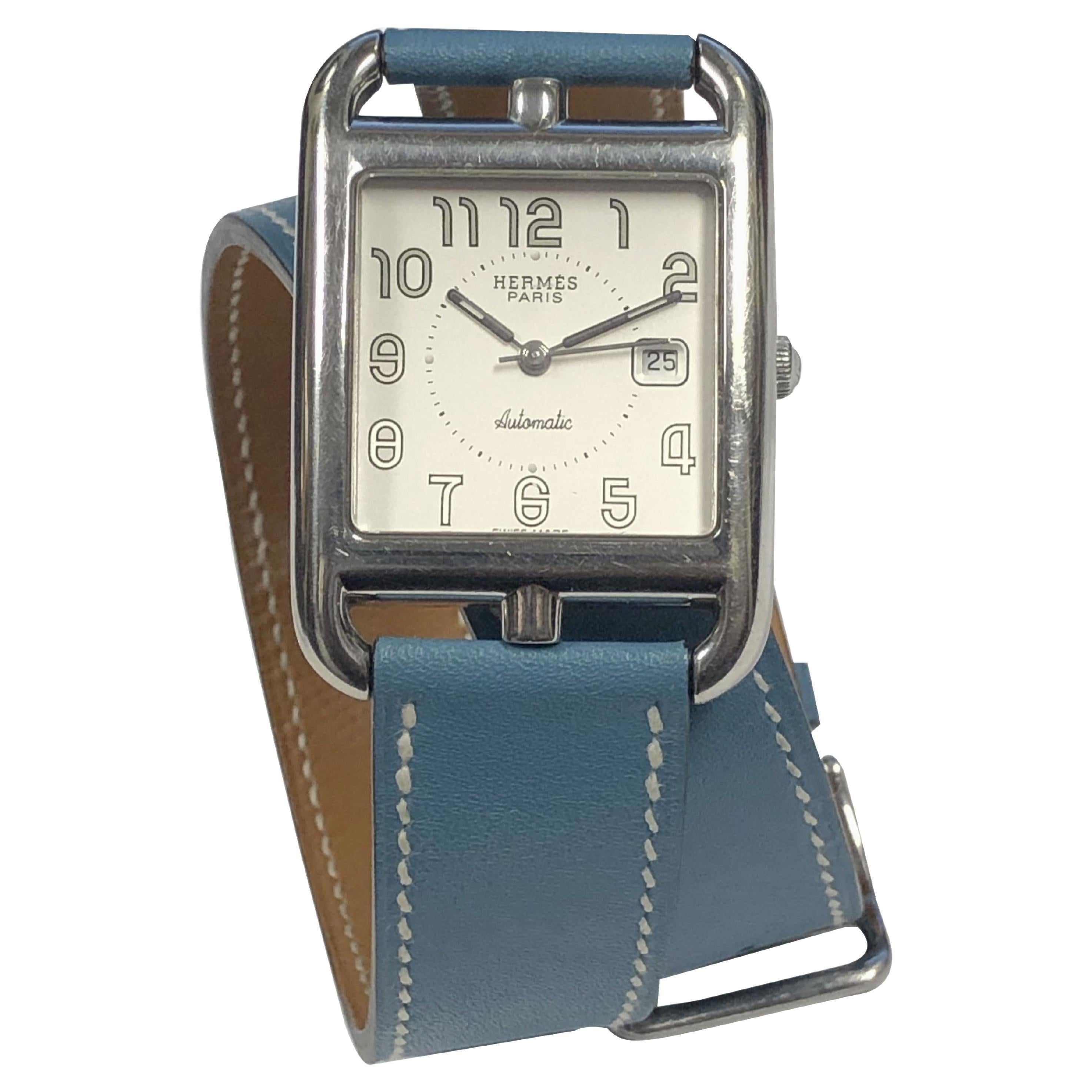 Hermes Cape Cod Large Steel Automatic Wrist Watch