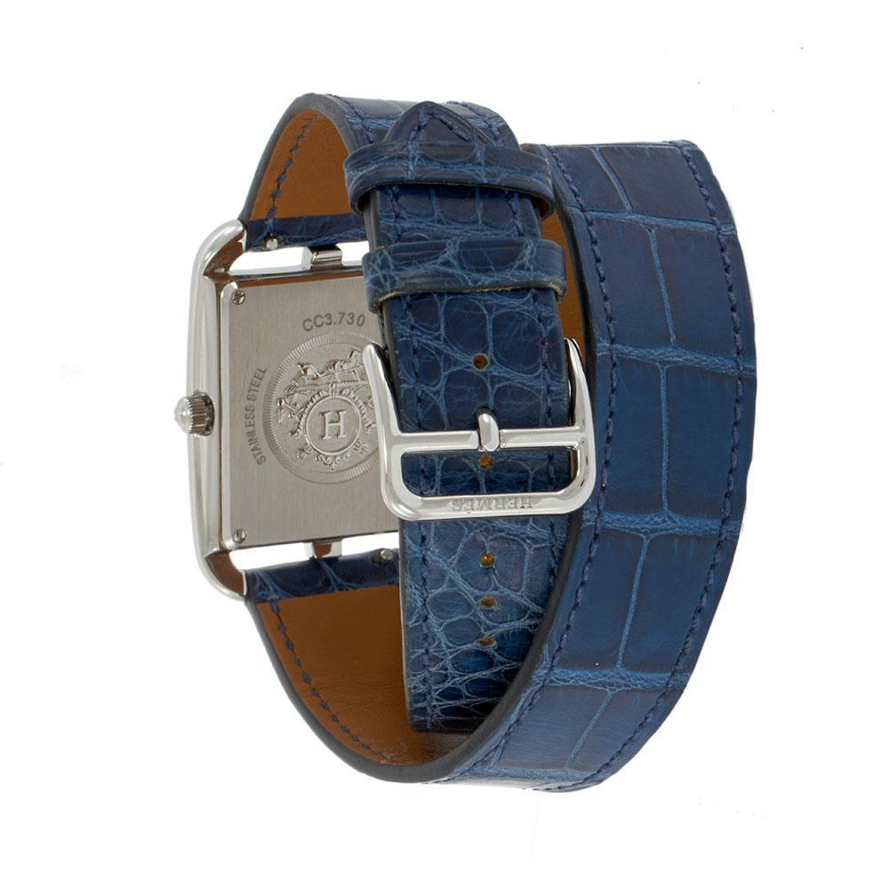 Hermès Cape Cod Ref. CC3.730 Blue Lapis Dial – Diamond Bezel For Sale 1