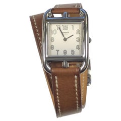 Hermes Cape Cod Steel Ladies Quartz Wrist Watch with Double Tour Strap