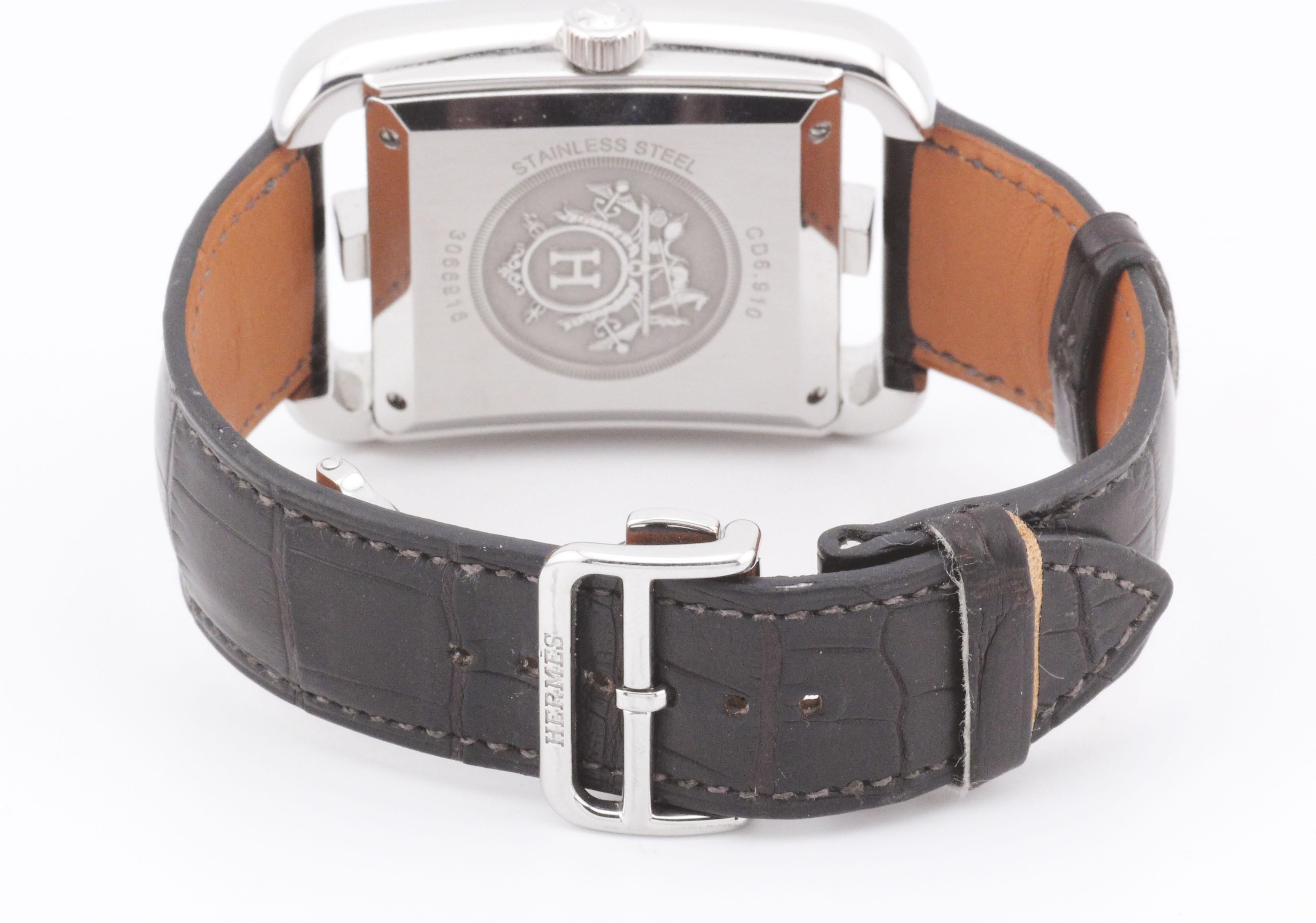 Hermes Cape Cod TGM CD6.910 Automatikuhr Grand Date GMT Weißes Zifferblatt Herren im Angebot