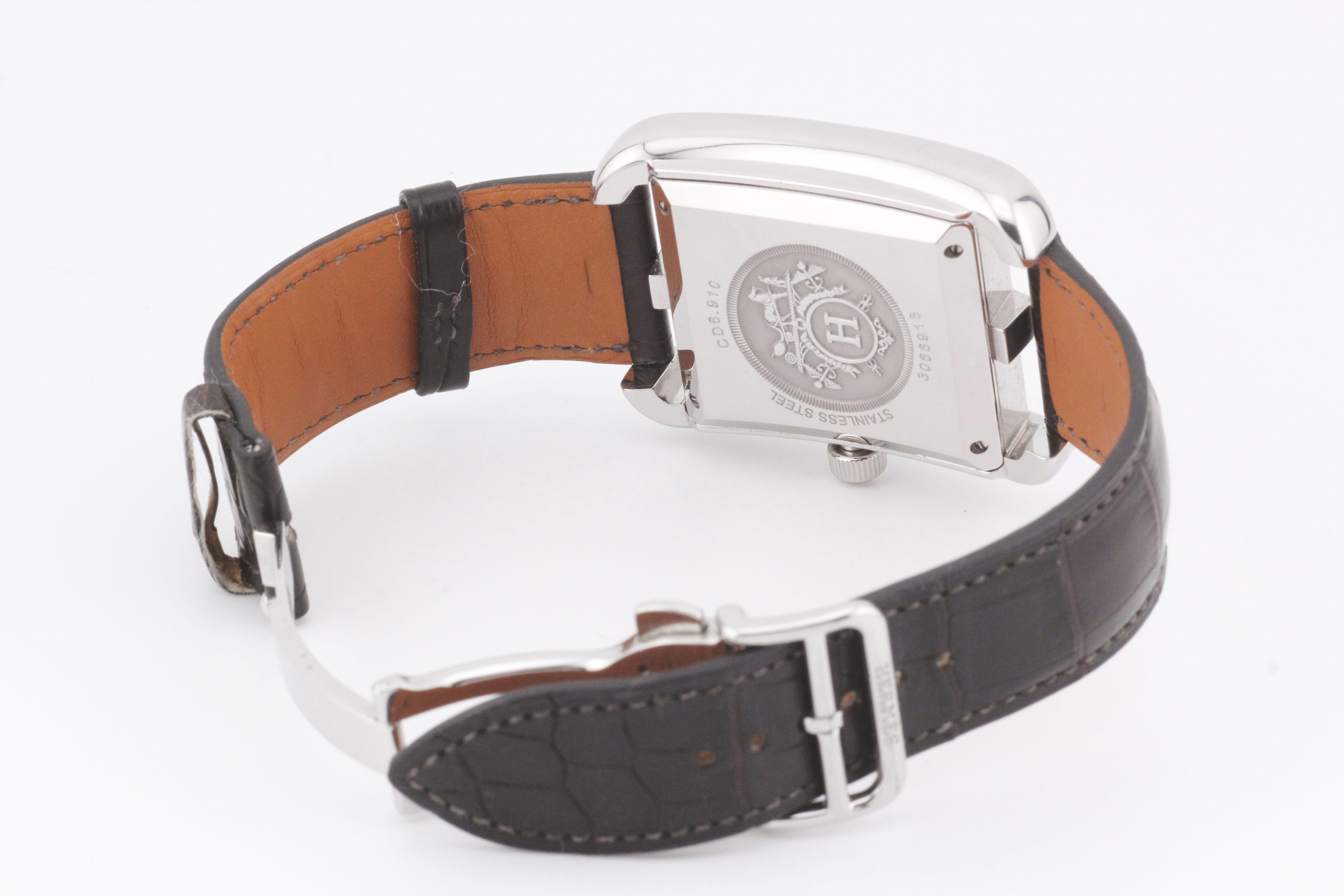 Hermes Cape Cod TGM CD6.910 Automatikuhr Grand Date GMT Weißes Zifferblatt im Angebot 3
