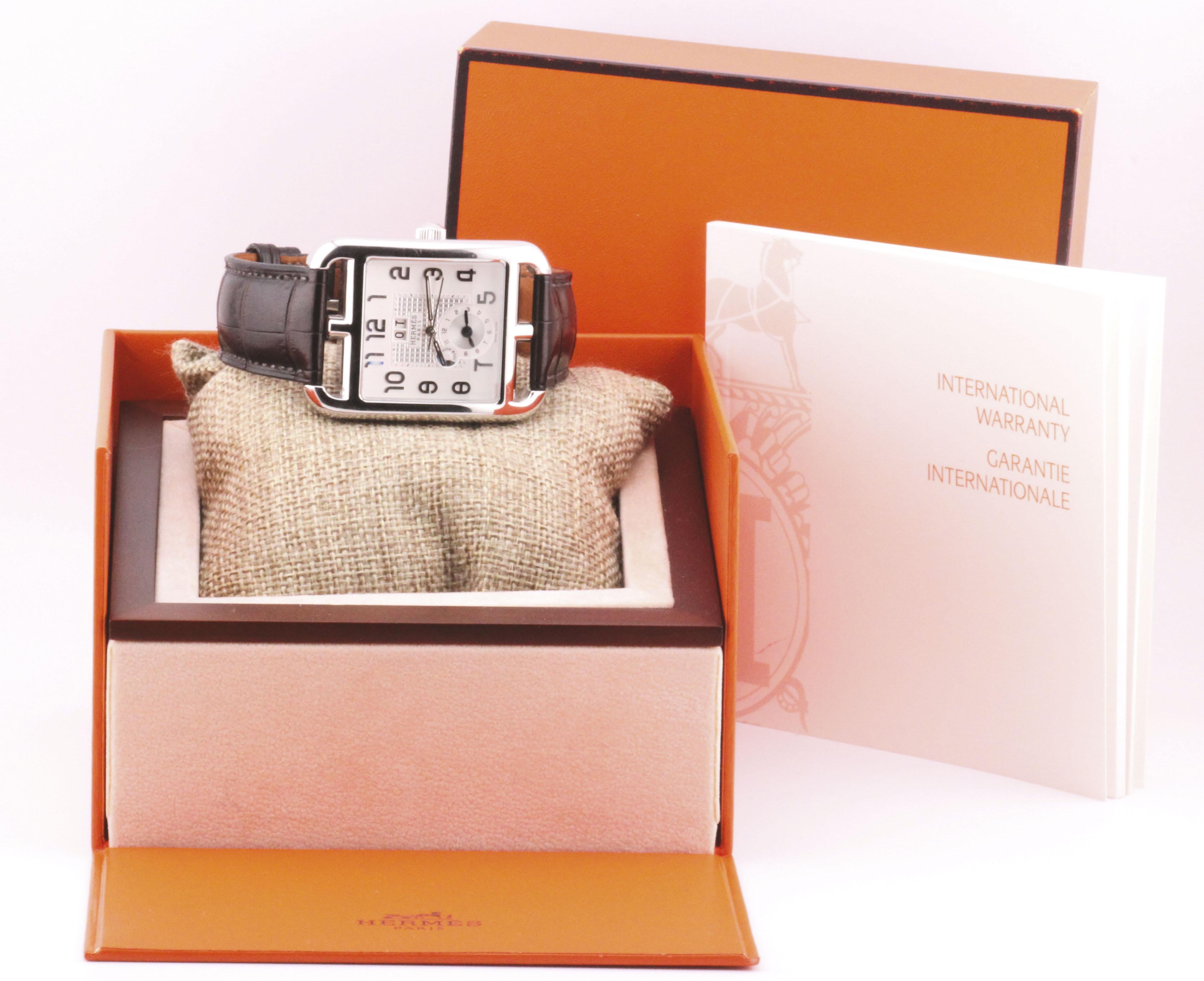 Hermes Cape Cod TGM CD6.910 Automatikuhr Grand Date GMT Weißes Zifferblatt im Angebot 4