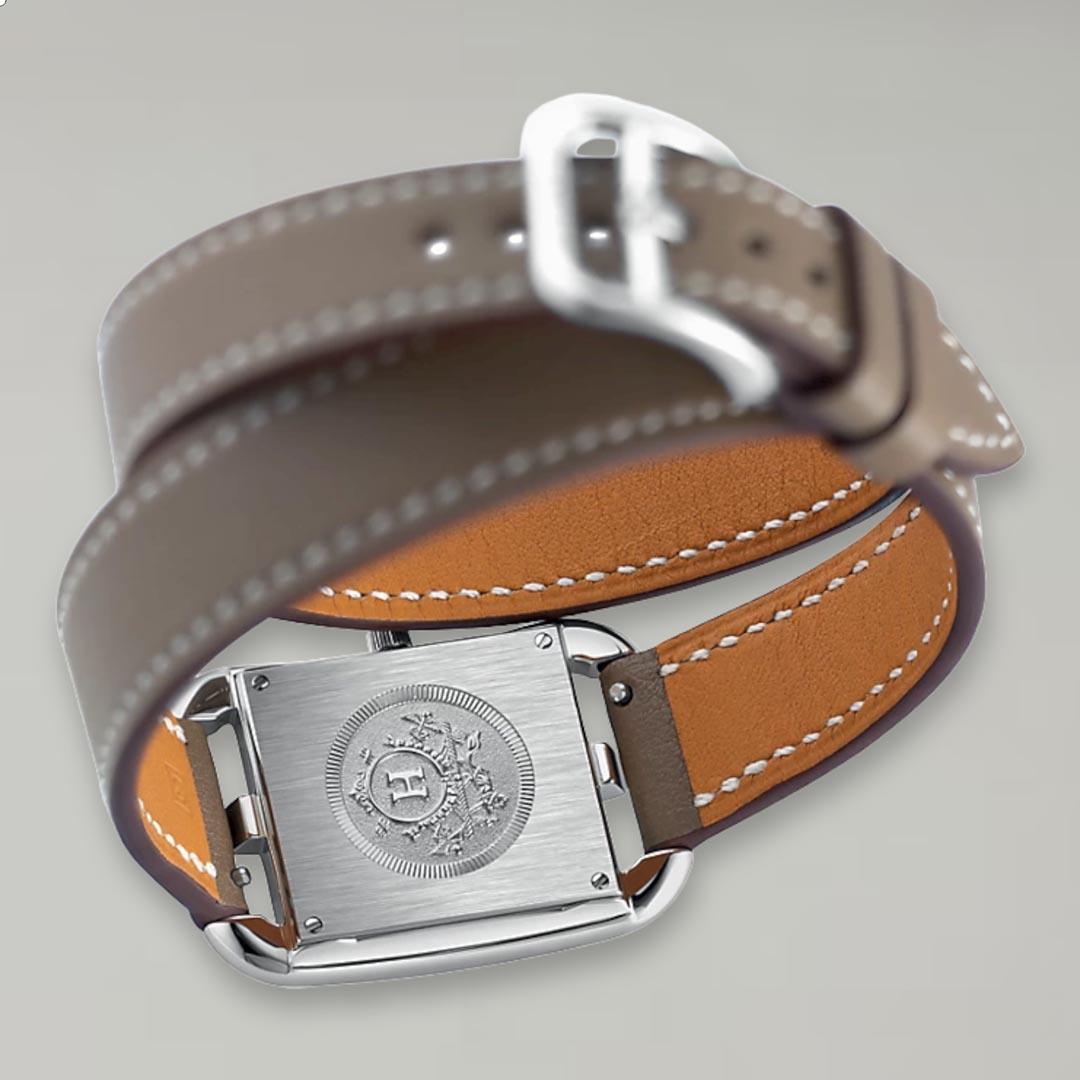Women's Hermes Cape Cod Watch, Small Model, 31 mm Steel strap etoupe