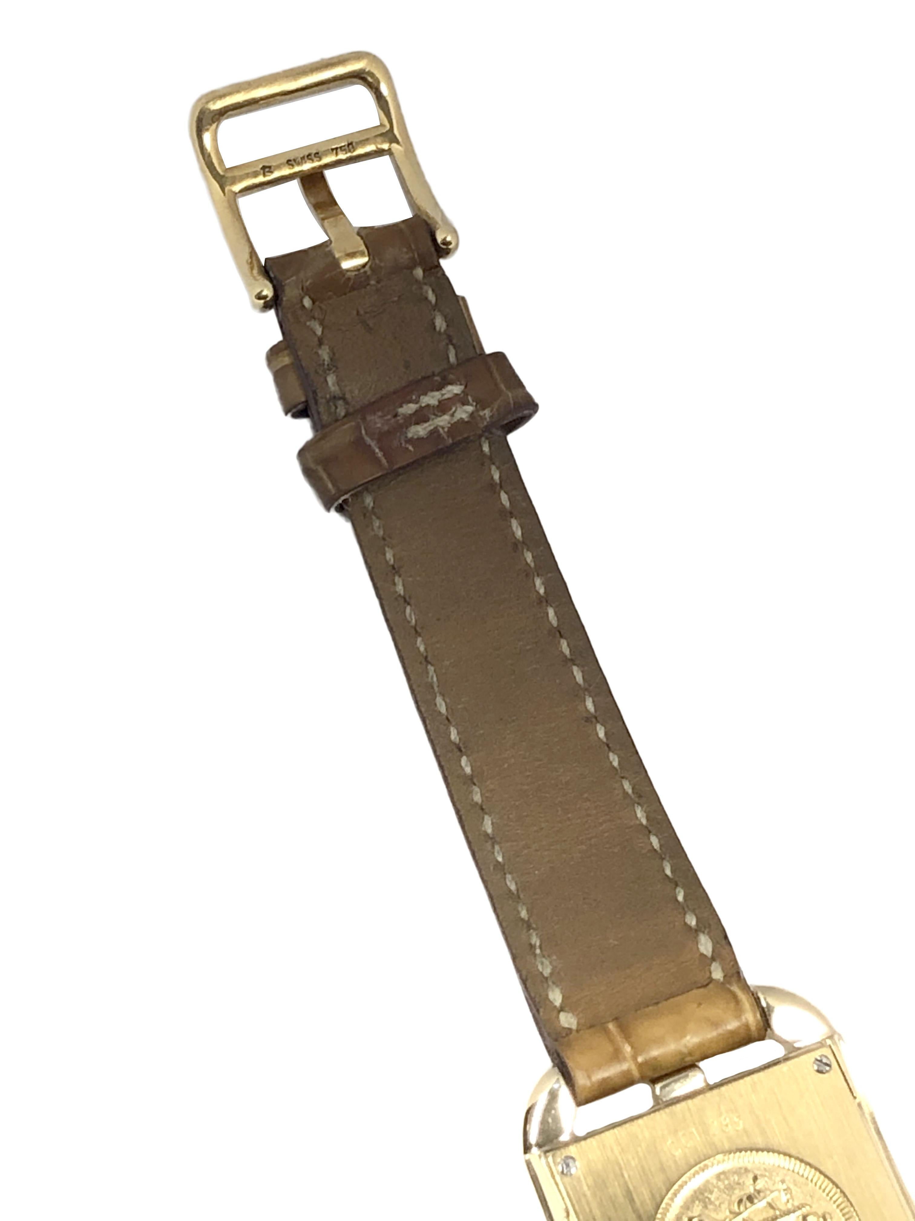 Women's or Men's Hermes Cape Cod Yellow Gold Ladies Pearl Dial Quartz Wrist Watch