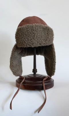 HERMÈS - Cappello modello aviatore in pelle di Agnello, Tg. 59