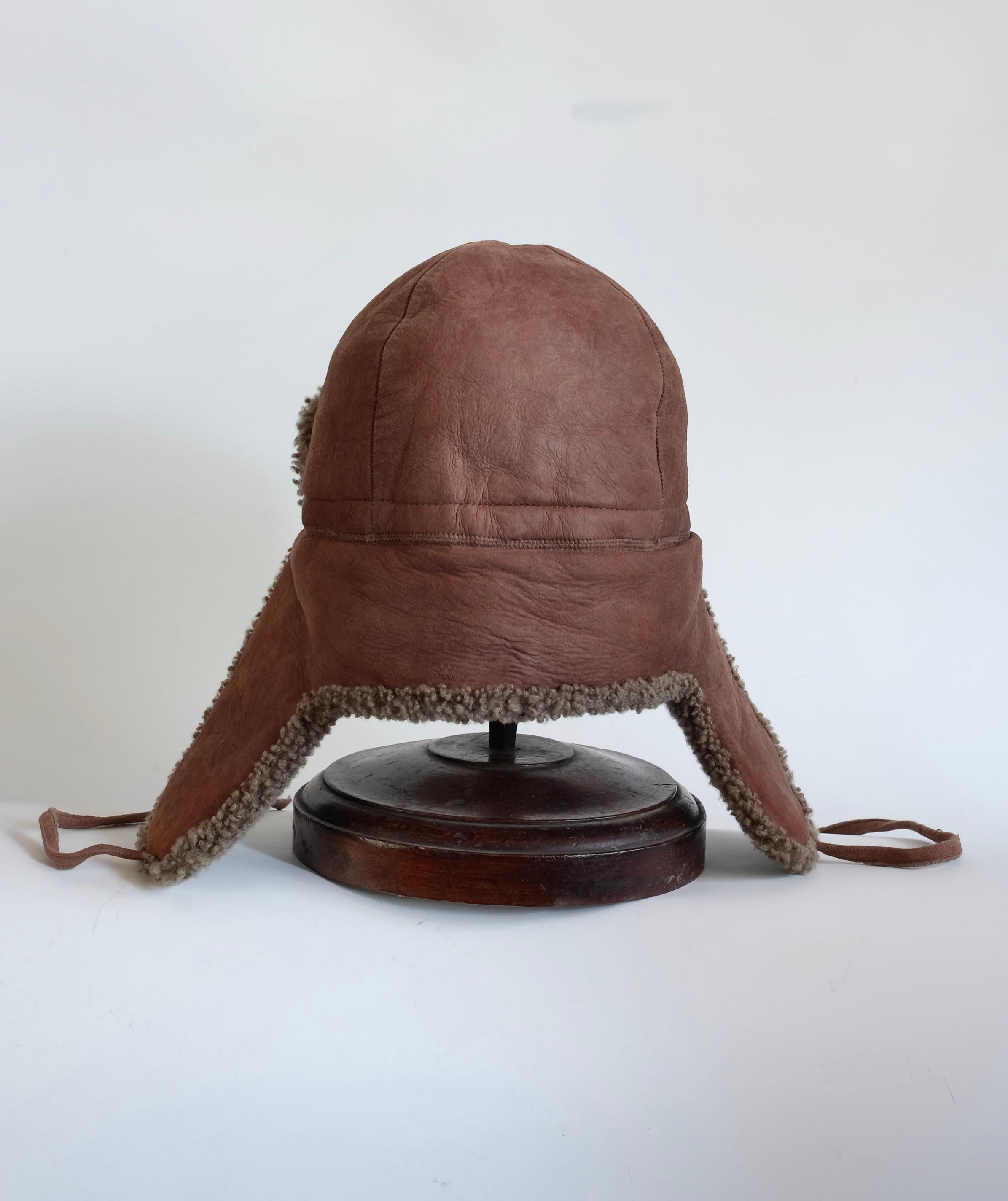 HERMÈS - Cappello modello aviatore in pelle di Agnello, Tg. 59 im Zustand „Hervorragend“ im Angebot in Padova, IT
