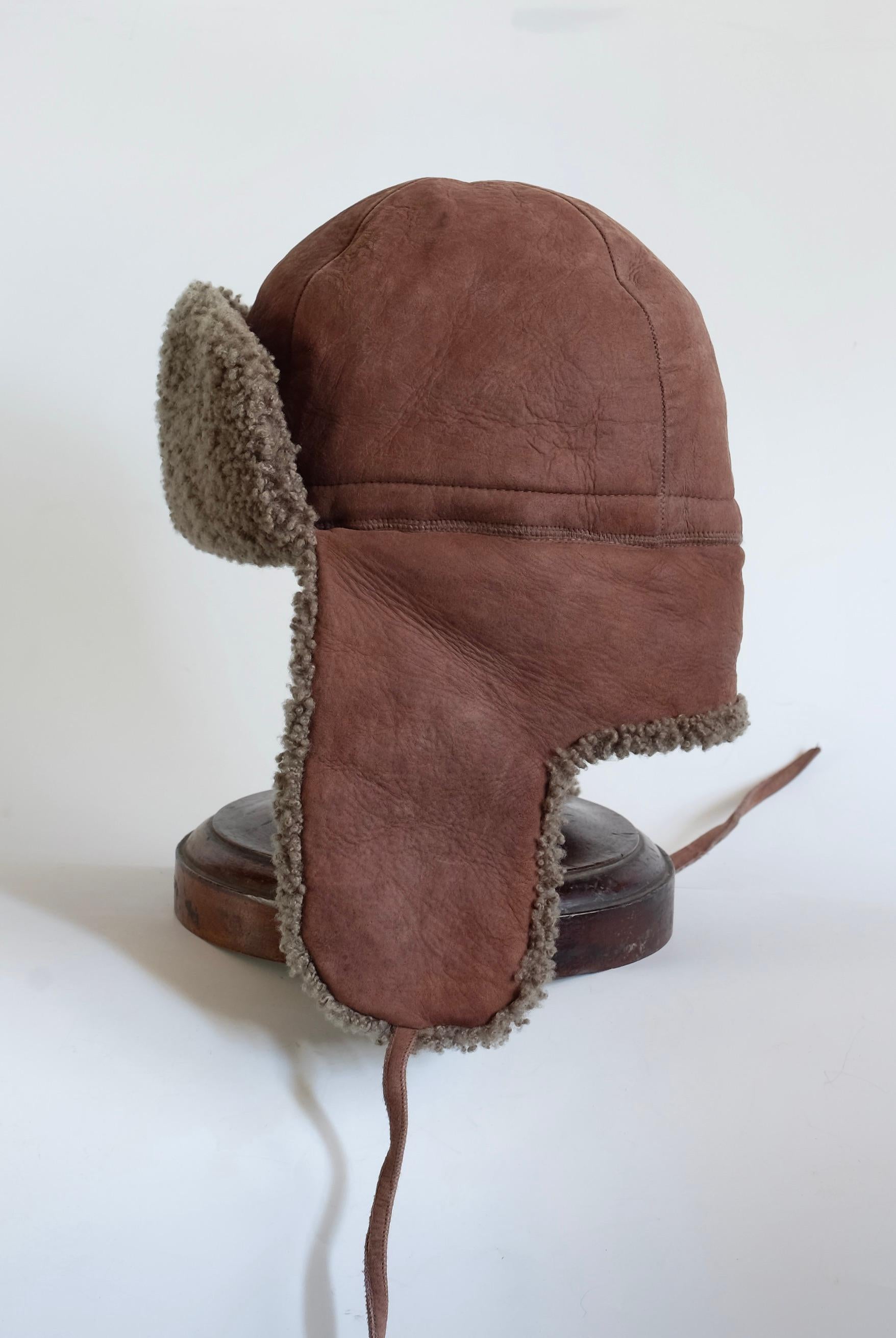 HERMÈS - Cappello modello aviatore in pelle di Agnello, Tg. 59 für Damen oder Herren im Angebot