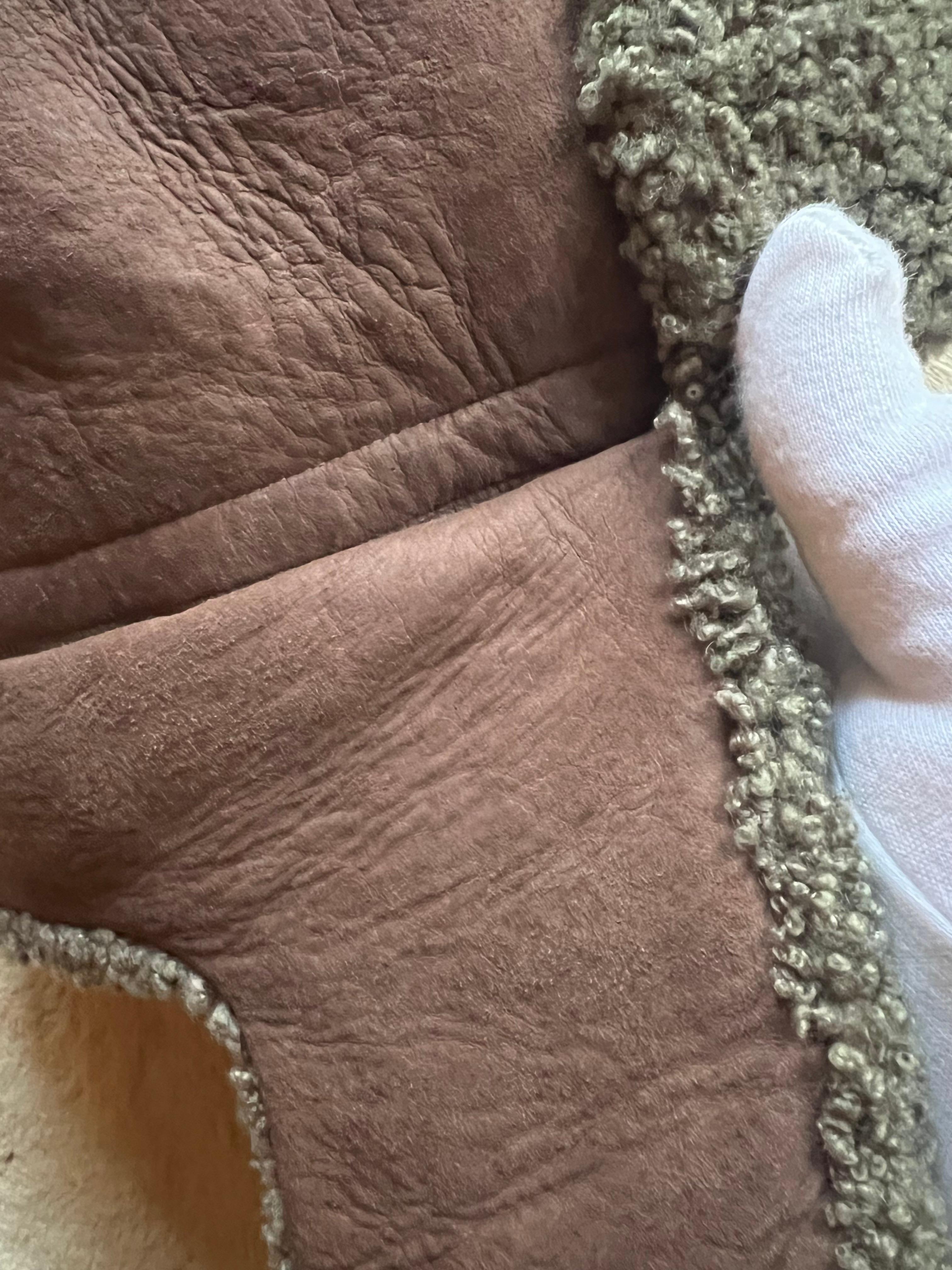 HERMÈS - Cappello modello aviatore in pelle di Agnello, Tg. 59 im Angebot 3