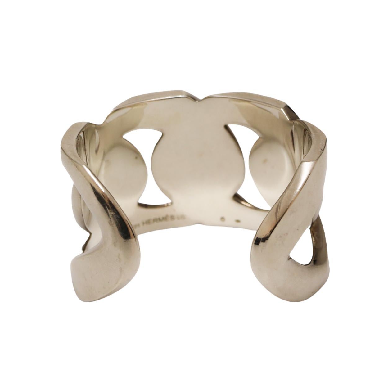 Hermès Capture Manschette Silber für Damen oder Herren im Angebot
