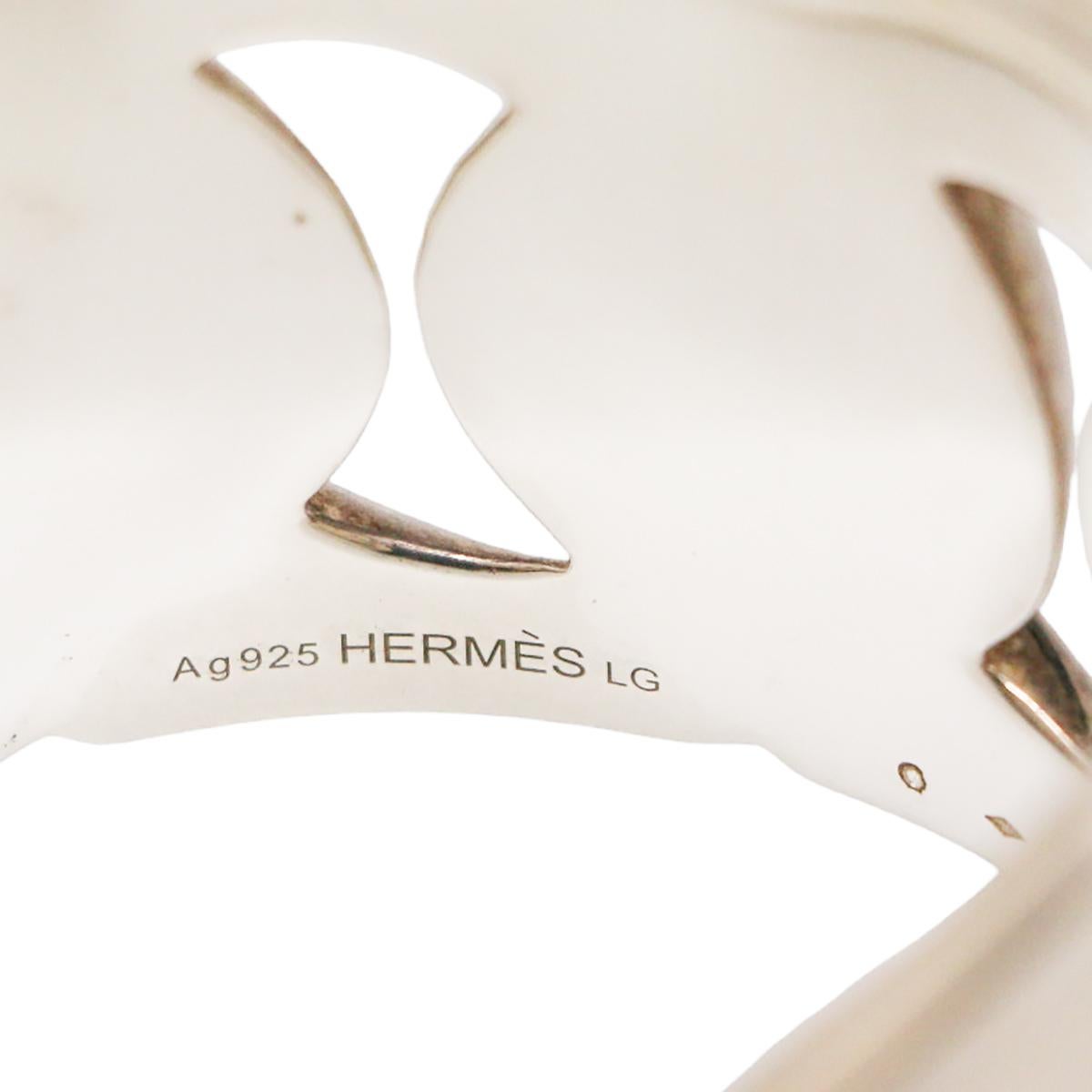 Manchette Capture Hermès Silver en vente 1
