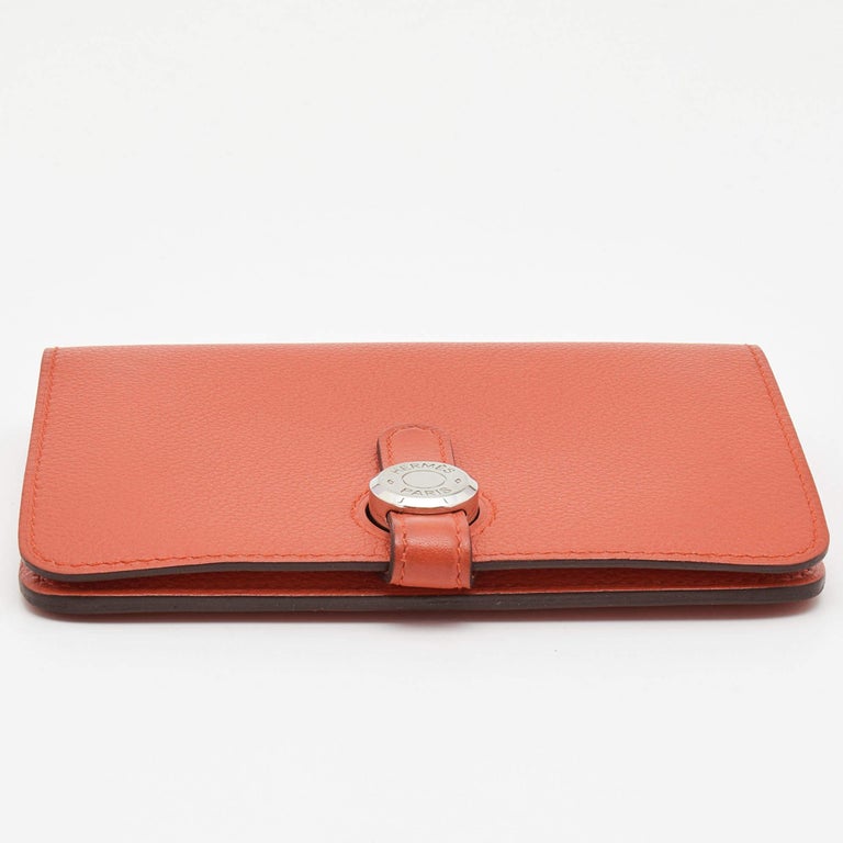 Hermes Capuccine Evercolor Leather Dogon Compact Wallet Hermes