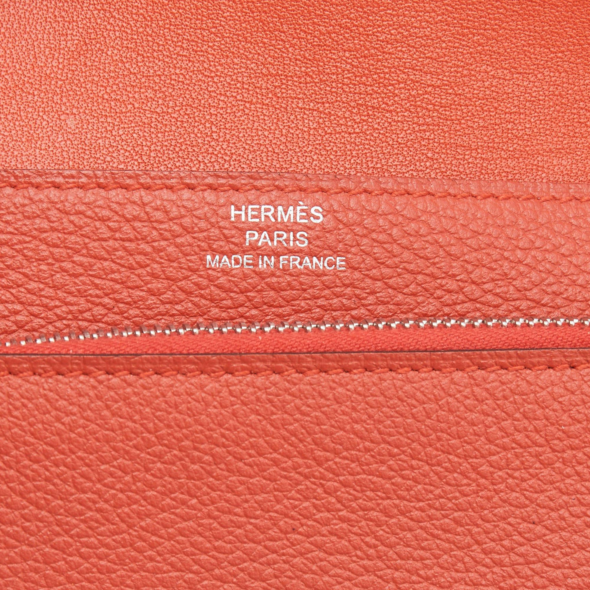 Hermes Capuccine Evercolor Leather Dogon Compact Wallet 1