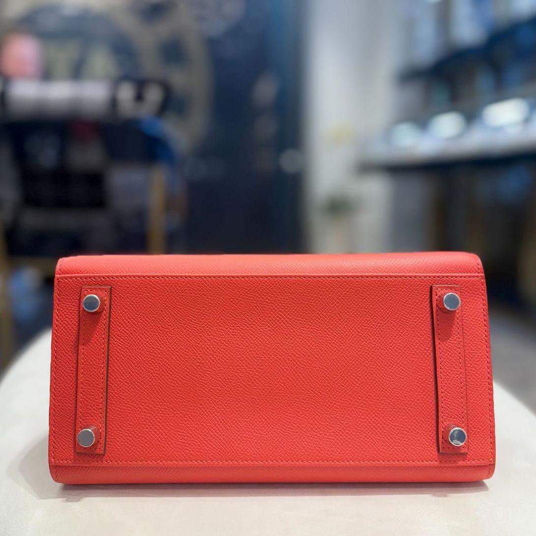 Hermès Capucine Birkin 25 Sellier Epsom Palladium Hardware For Sale 1