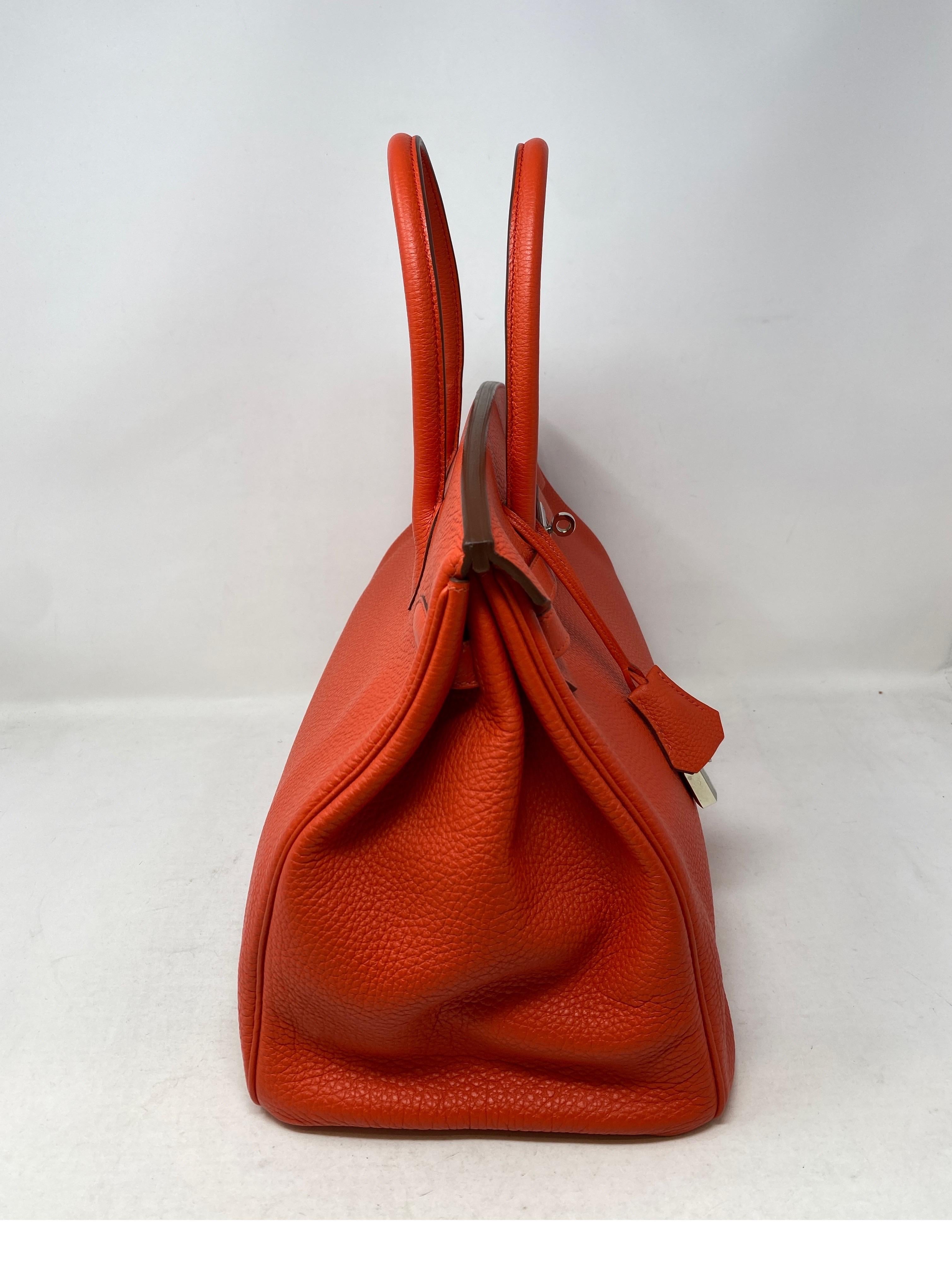 Red Hermes Capucine Birkin 35 Bag 