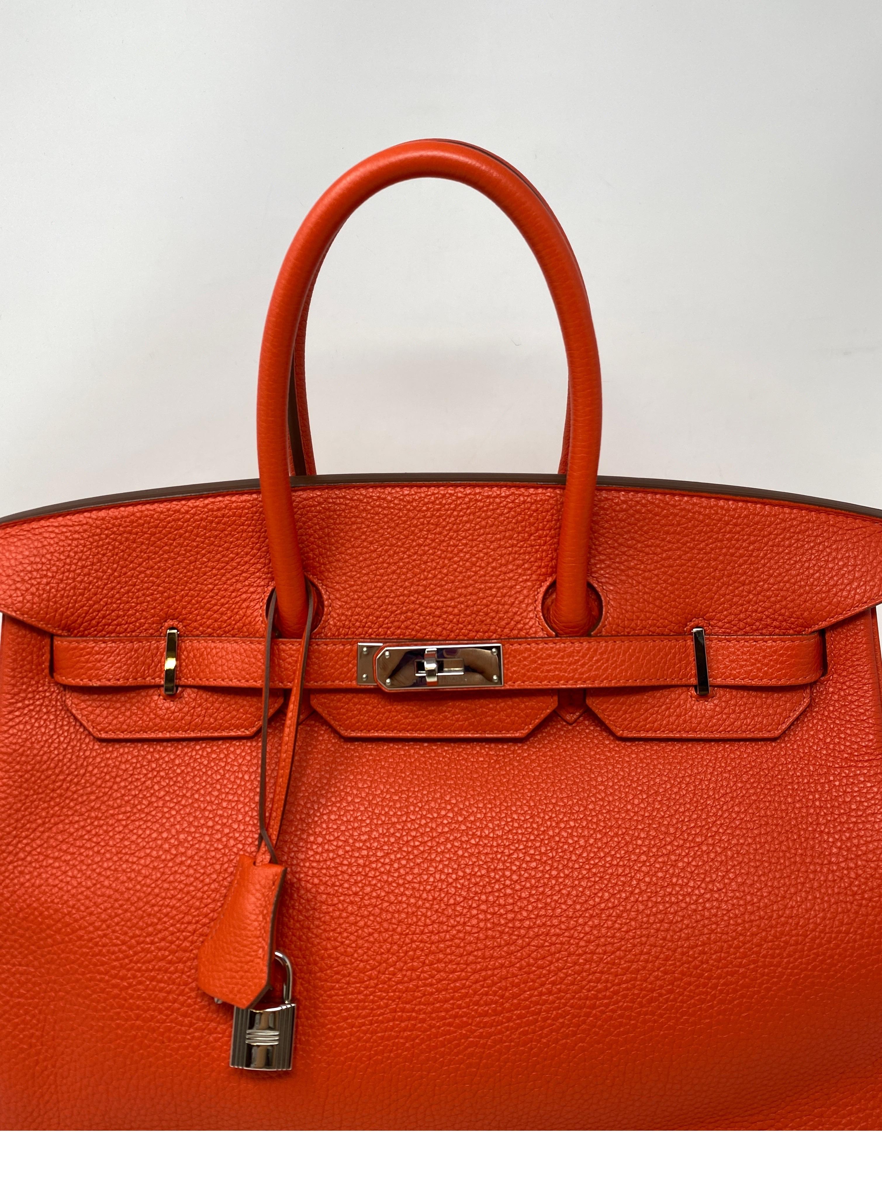 Red Hermes Capucine Birkin 35 Bag