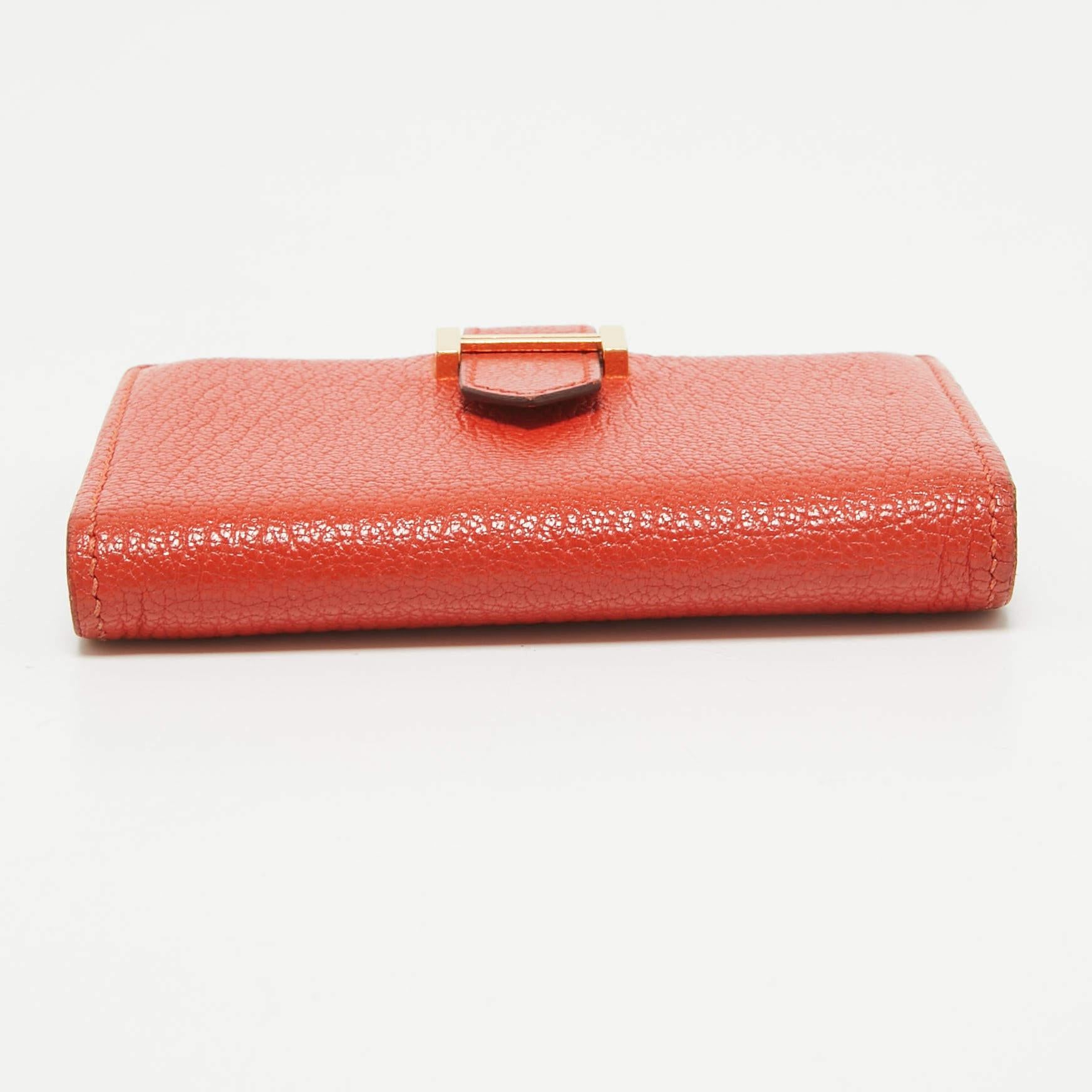 Hermes Capucine Chevre Leather Bearn Card Holder For Sale 1