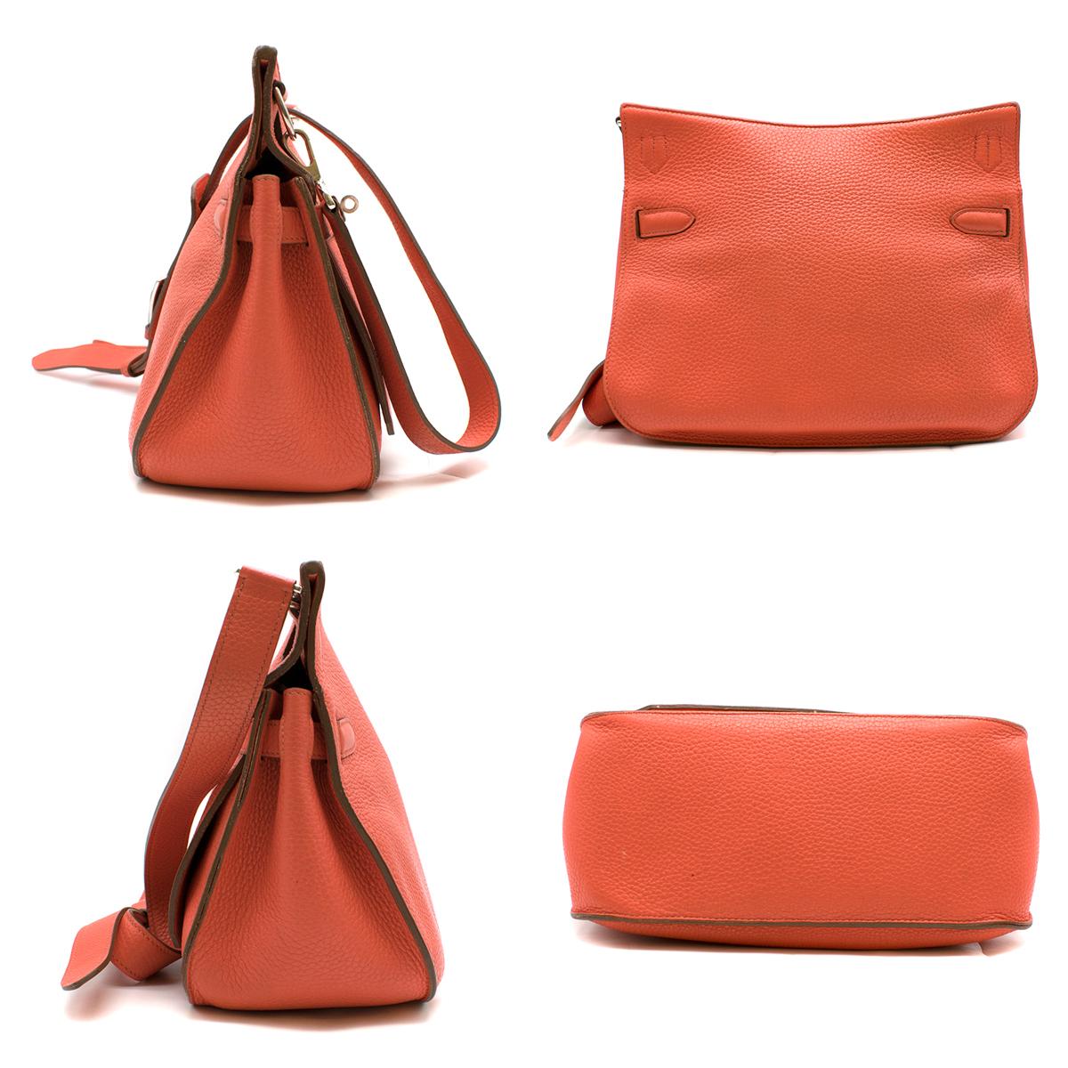 Orange Hermes Capucine Clemence Leather Jypsiere 28 Bag  For Sale