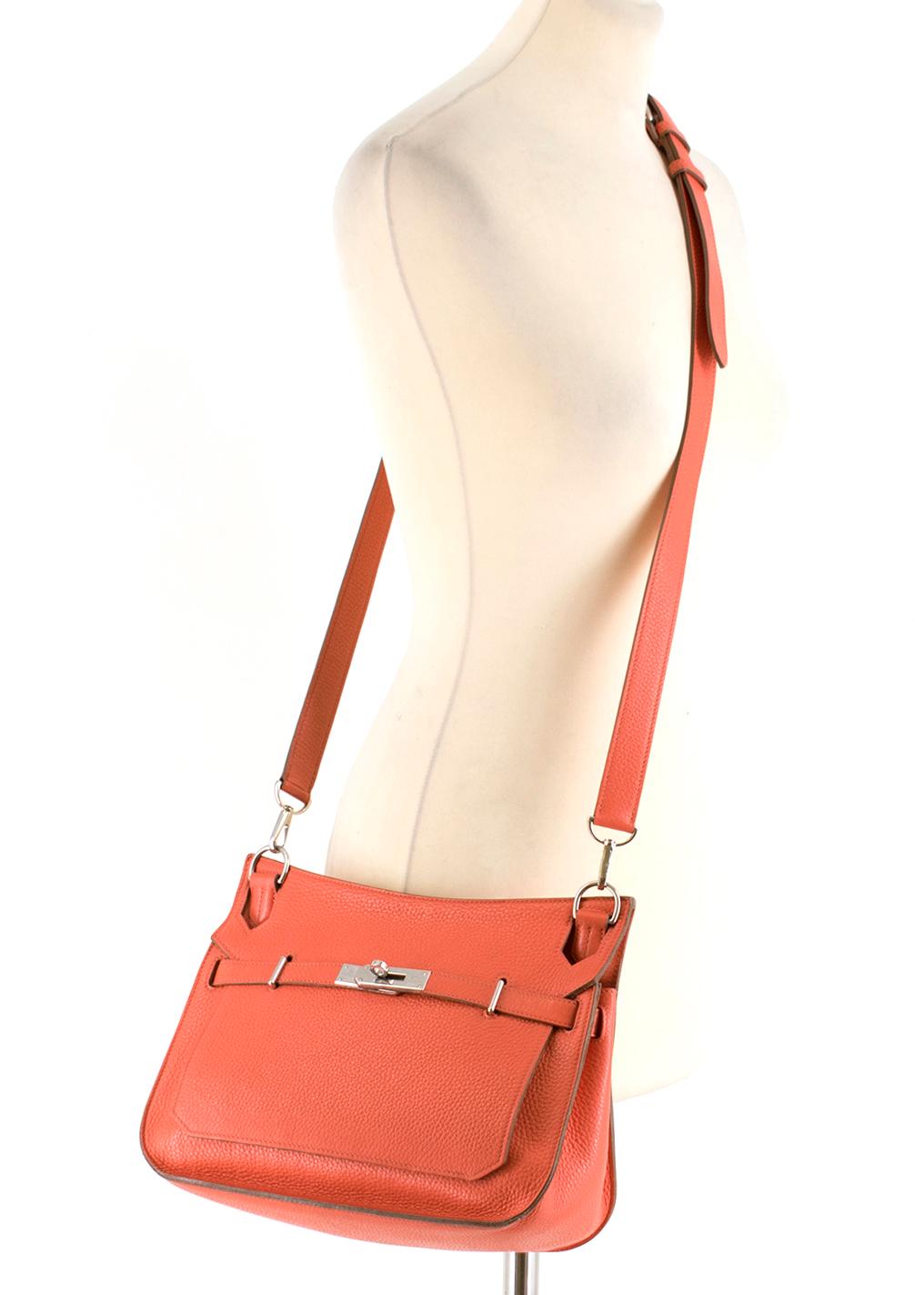 Red Hermes Capucine Clemence Leather Jypsiere 28 Bag 