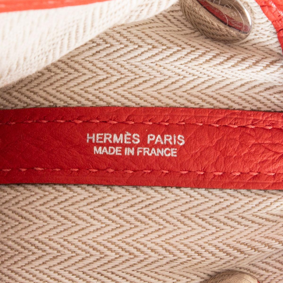 Red HERMES Capucine coral red Country leather GARDEN PARTY 30 Tote Bag