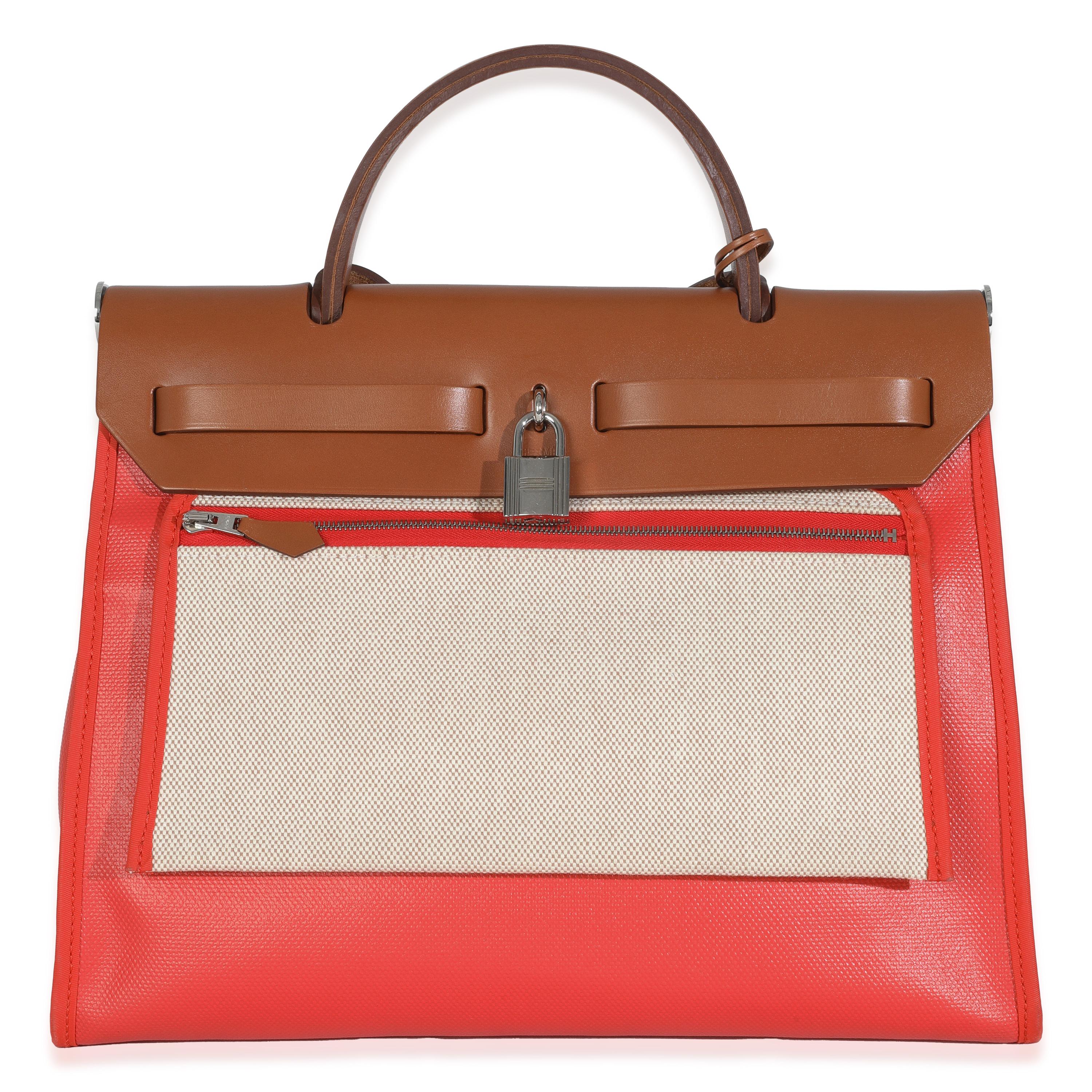 Listing Title : Hermès Capucine Fauve Toile H Berline Vache Hunter Herbag Zip 31 PM PHW
SKU : 147562
Condit : Usagé 
Condition du sac à main : Excellent
Commentaires sur l'état : L'article est en excellent état et présente de légers signes d'usure.