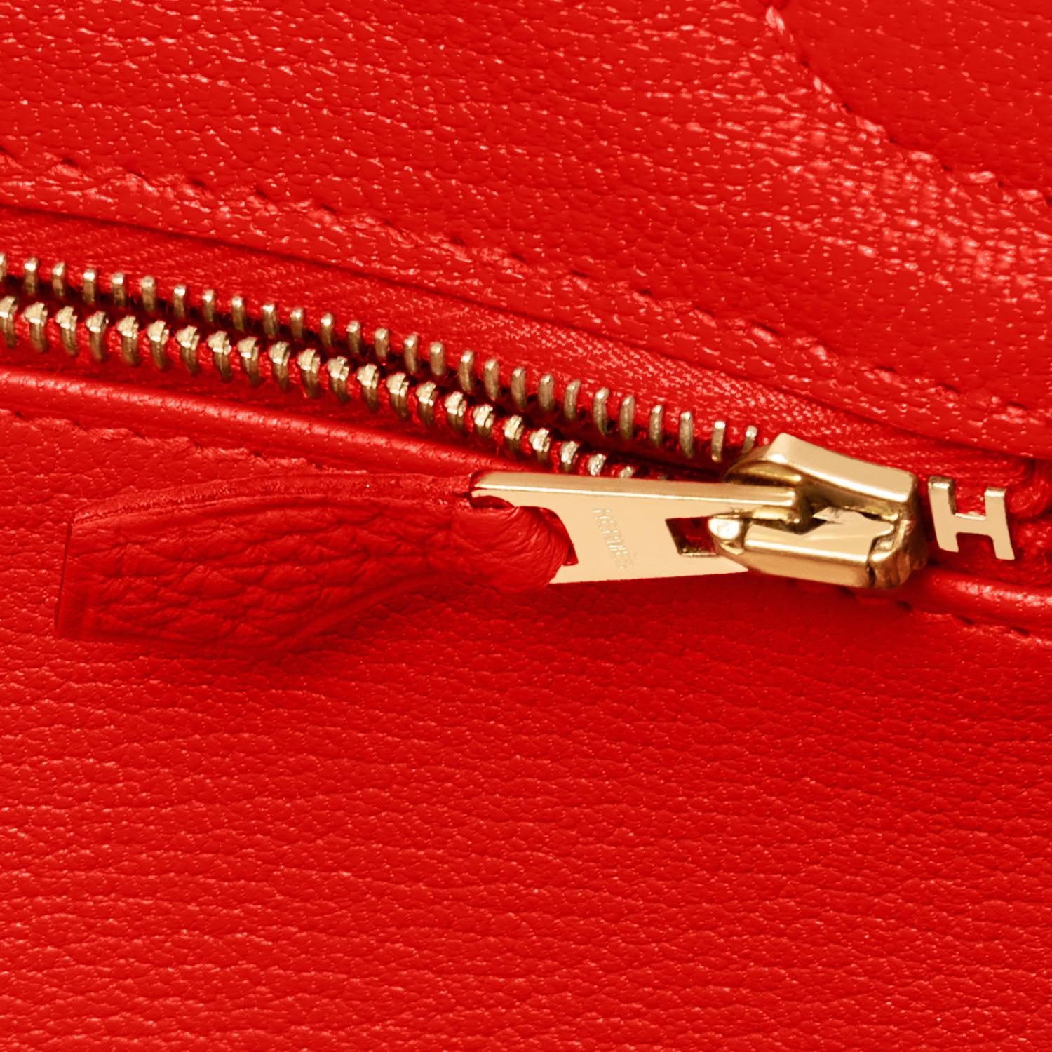 Hermes Capucine Red-Orange 30cm Togo Birkin Bag Gold Hardware  4