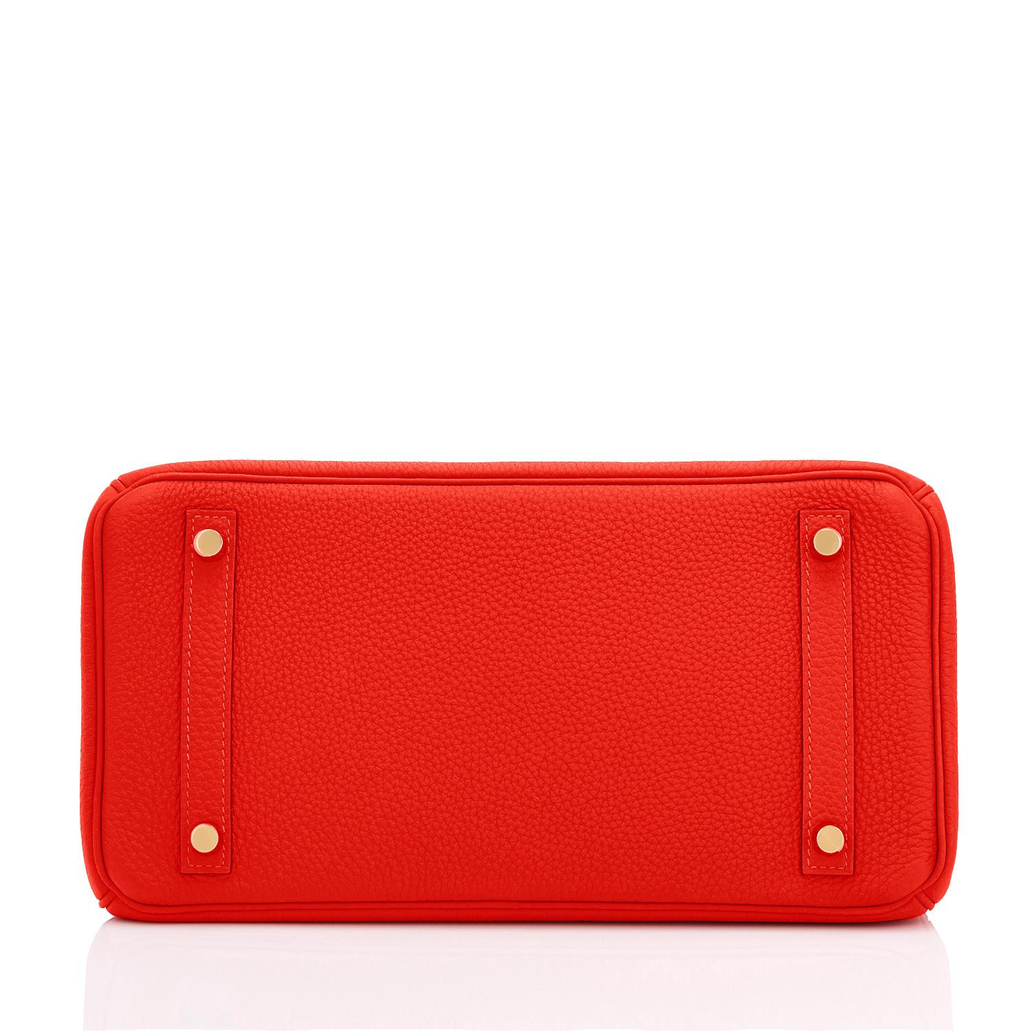 Hermes Capucine Red-Orange 30cm Togo Birkin Bag Gold Hardware  2
