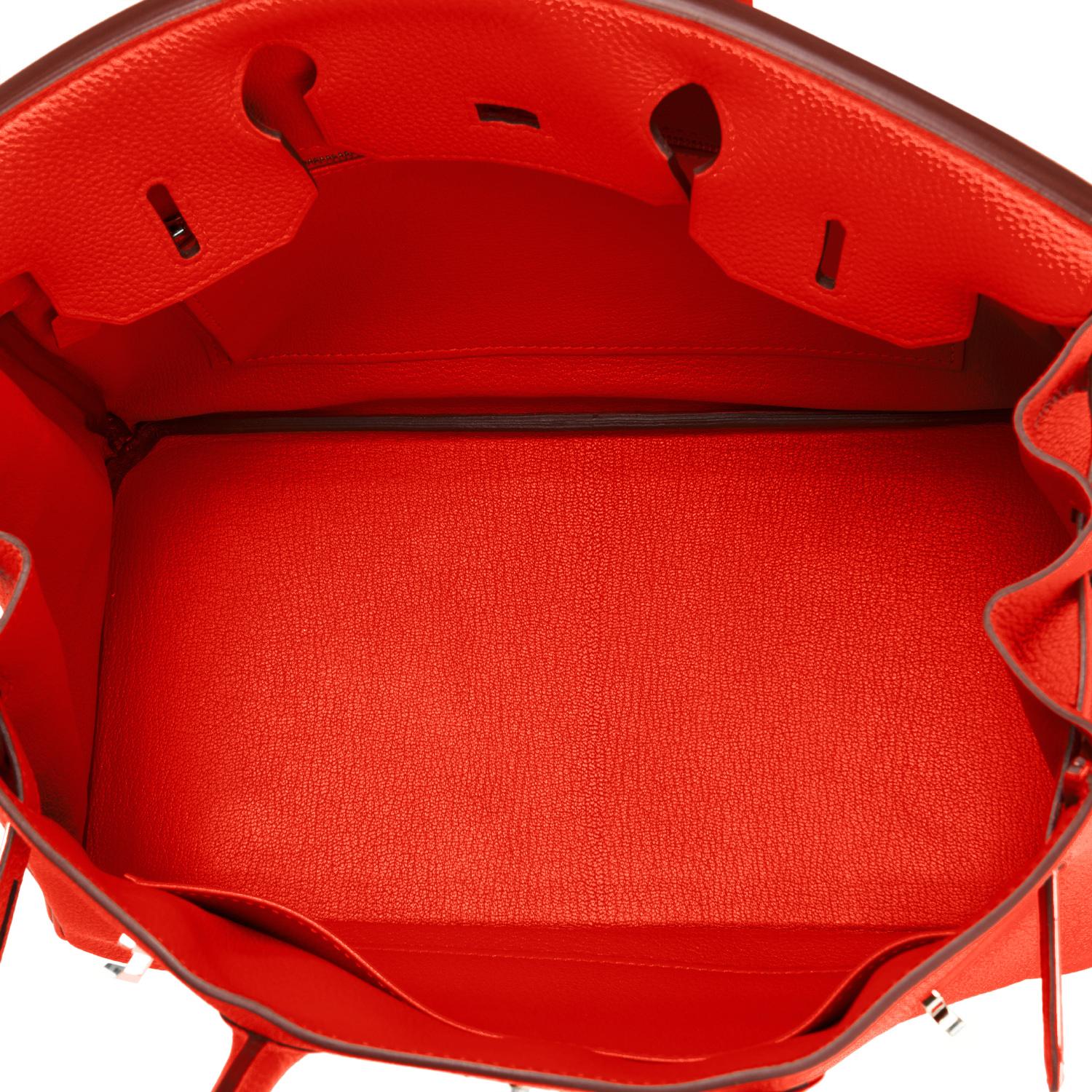Hermes Capucine Red-Orange 30cm Togo Birkin Palladium Bag NEW 4