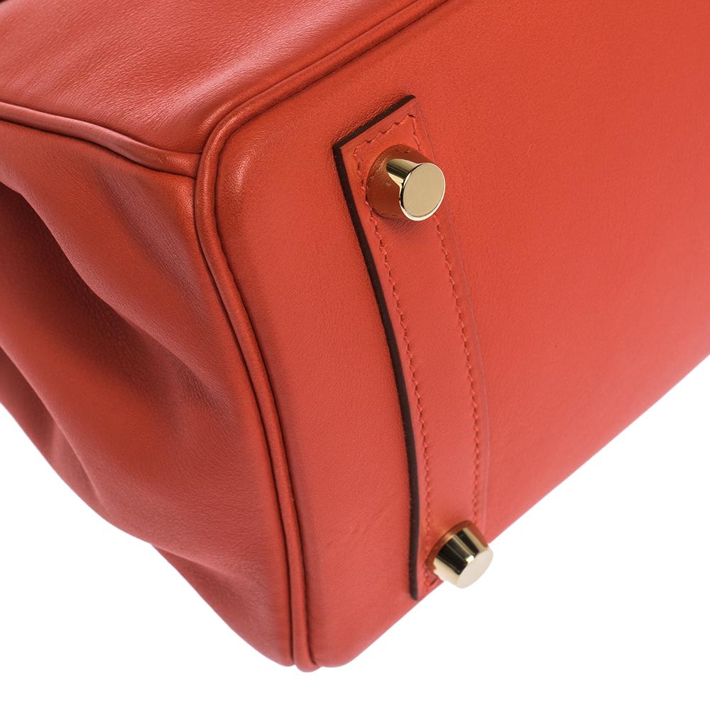 Women's Hermes Capucine Swift Leather Gold Hardware Birkin 25 Bag