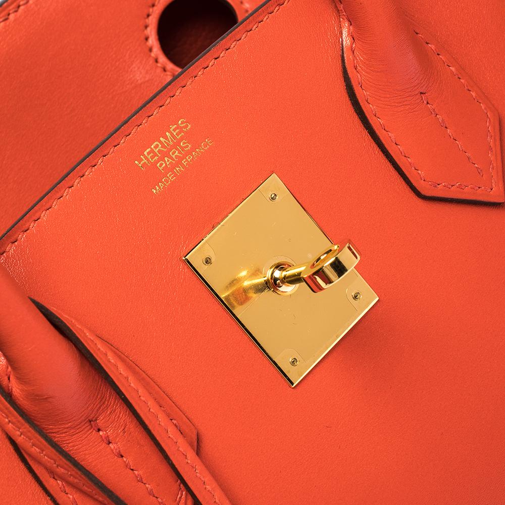 Hermes Capucine Tadelakt Leather Gold Hardware Birkin 30 Bag 1