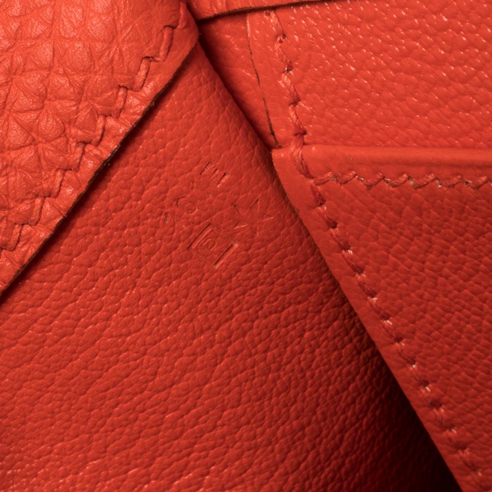 Red Hermes Capucine Taurillion Clemence Leather Etribelt Bag