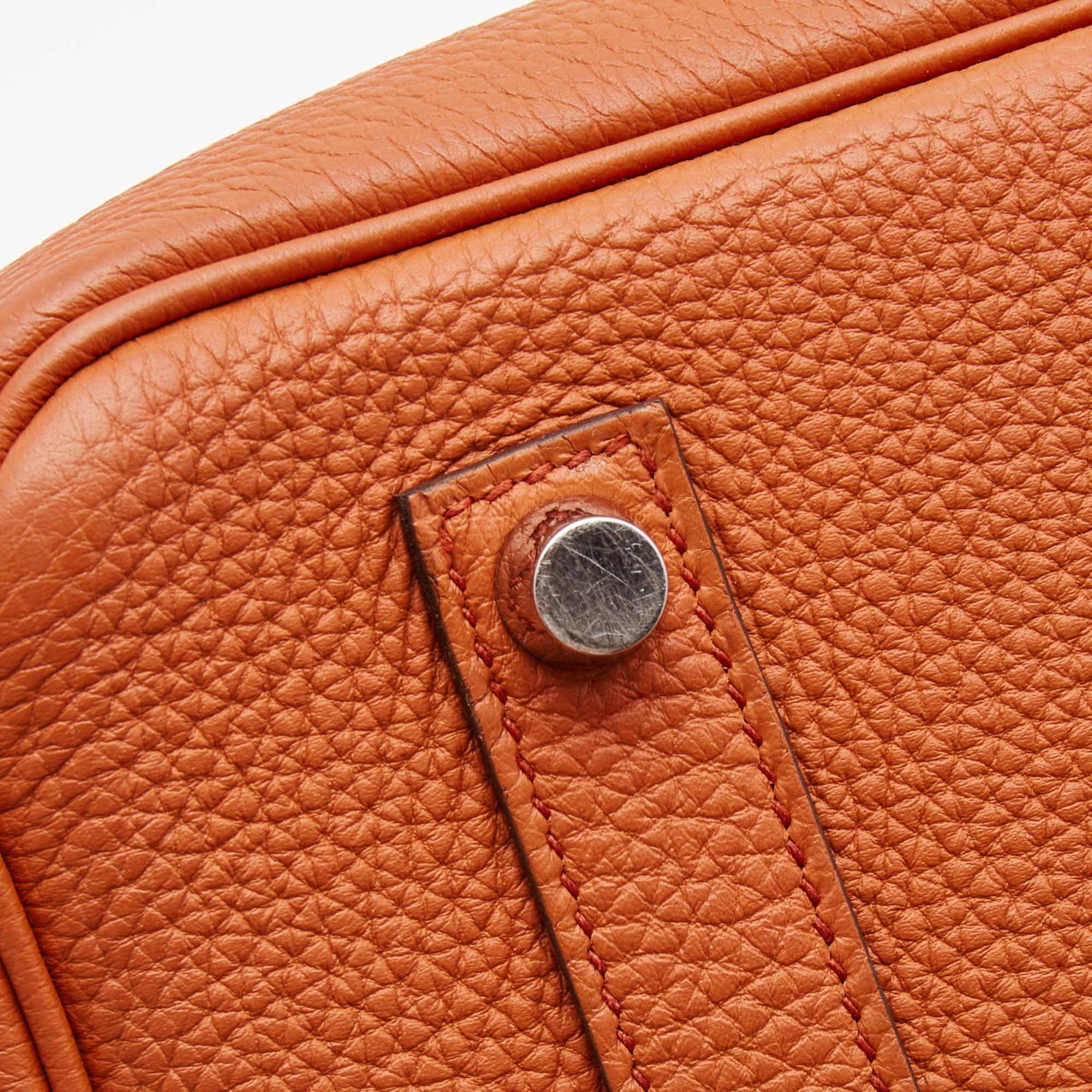 Hermes Capucine Togo Leather Palladium Finish Birkin 35 Bag 4